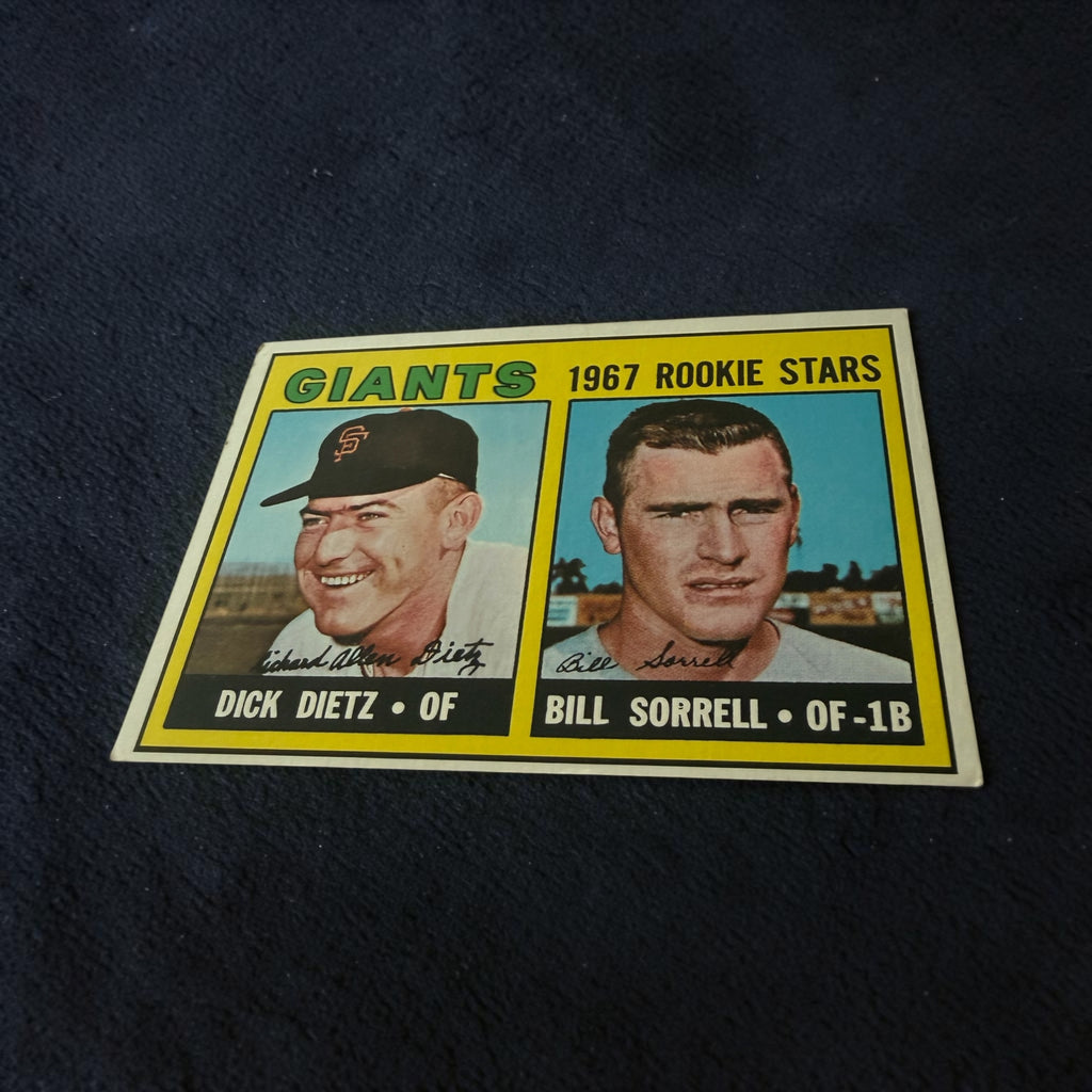 1967 Topps #341 Giants Rookie Stars Dick Dietz Bill Sorrell Vintage Baseball Card