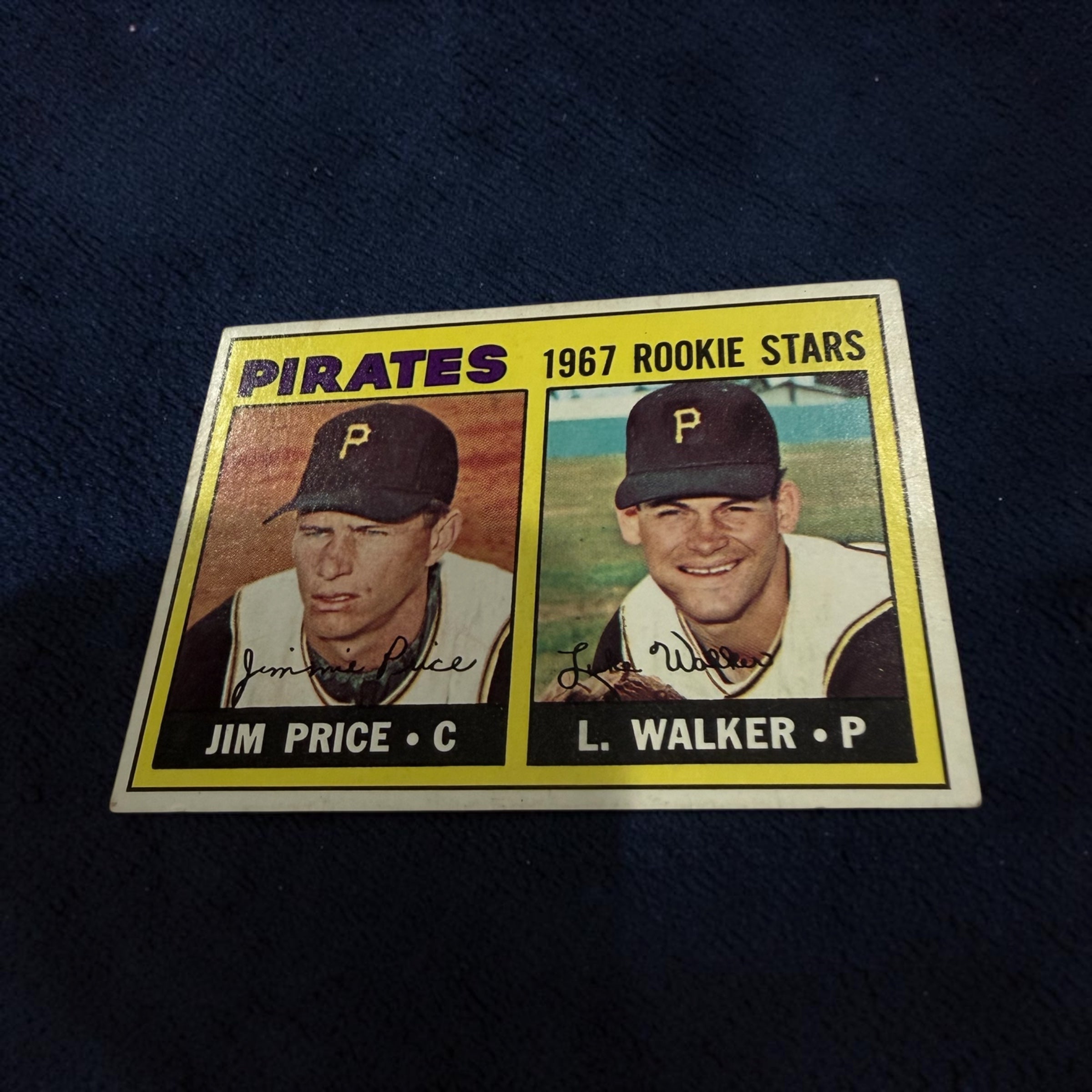 1967 Topps #123 Pirates Rookie Stars Jim Price Luke Walker Vintage Baseball Card