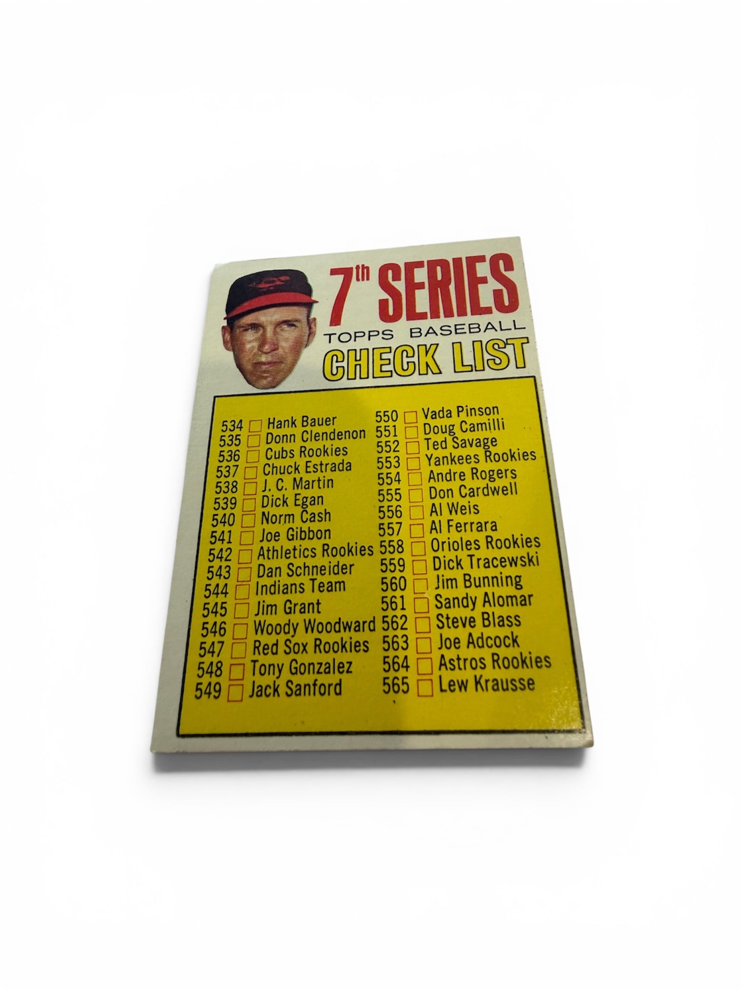 1967 Topps #531 7th Series Checklist Vintage Baseball Card – Unmarked Original