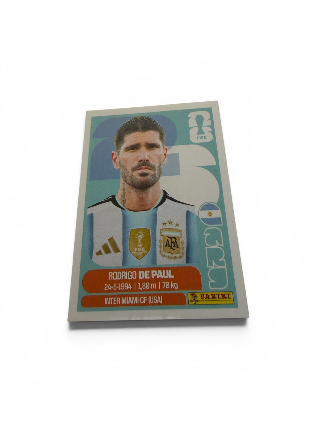 2026 Panini FIFA World Cup Rodrigo De Paul ARG 10 Argentina Official Soccer Sticker