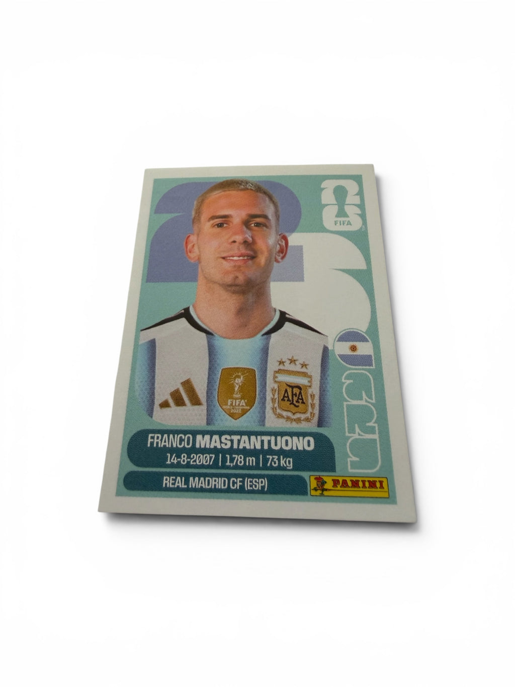 2026 Panini FIFA World Cup Franco Mastantuono ARG 15 Argentina Official Soccer Sticker
