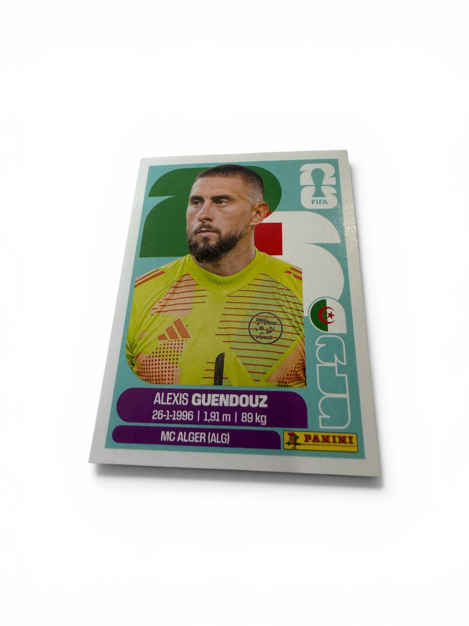Panini FIFA World Cup 2026 Sticker ALG 2 Alexis Guendouz Algeria Official Sticker