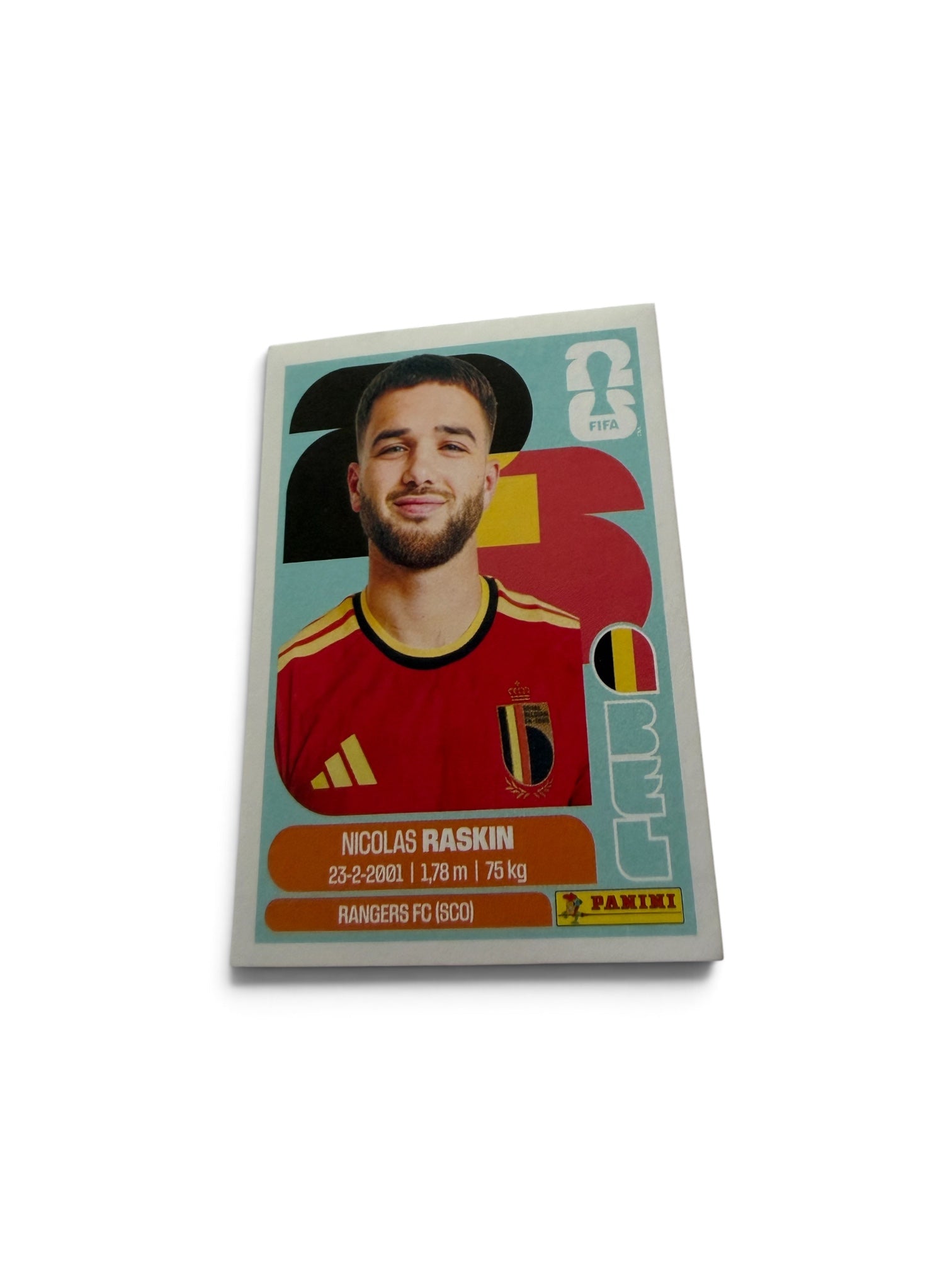 2026 Panini FIFA World Cup Nicolas Raskin #BEL11 Belgium Sticker | Official FIFA Soccer Collectible