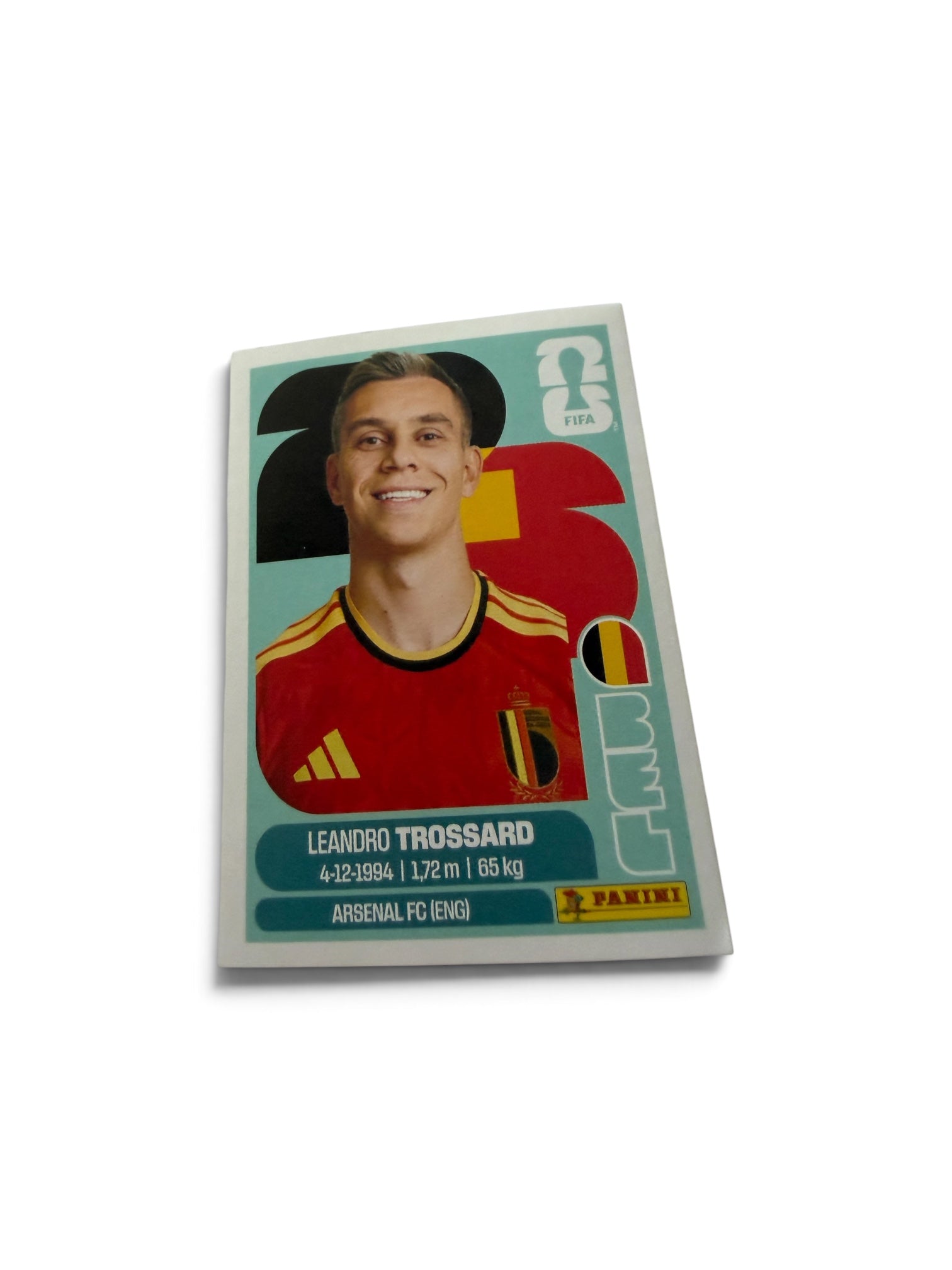2026 Panini FIFA World Cup Leandro Trossard #BEL18 Belgium National Team Soccer Sticker | Official FIFA Licensed