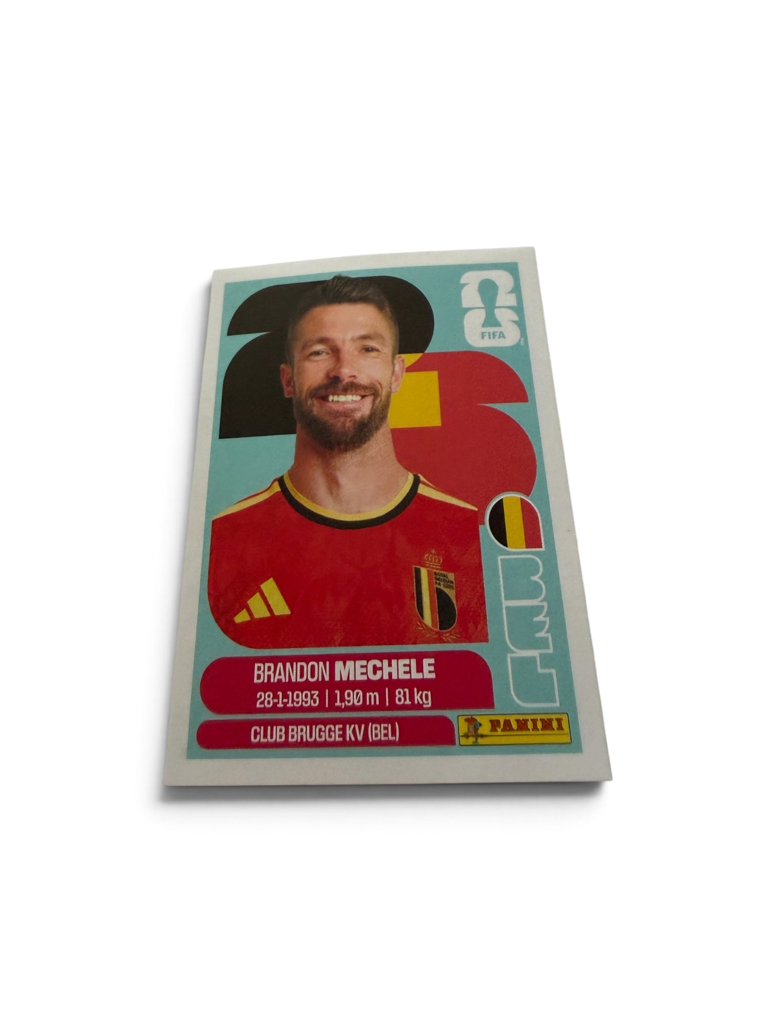 2026 Panini FIFA World Cup Brandon Mechele #BEL6 Belgium Official Sticker | White Border | Club Brugge KV