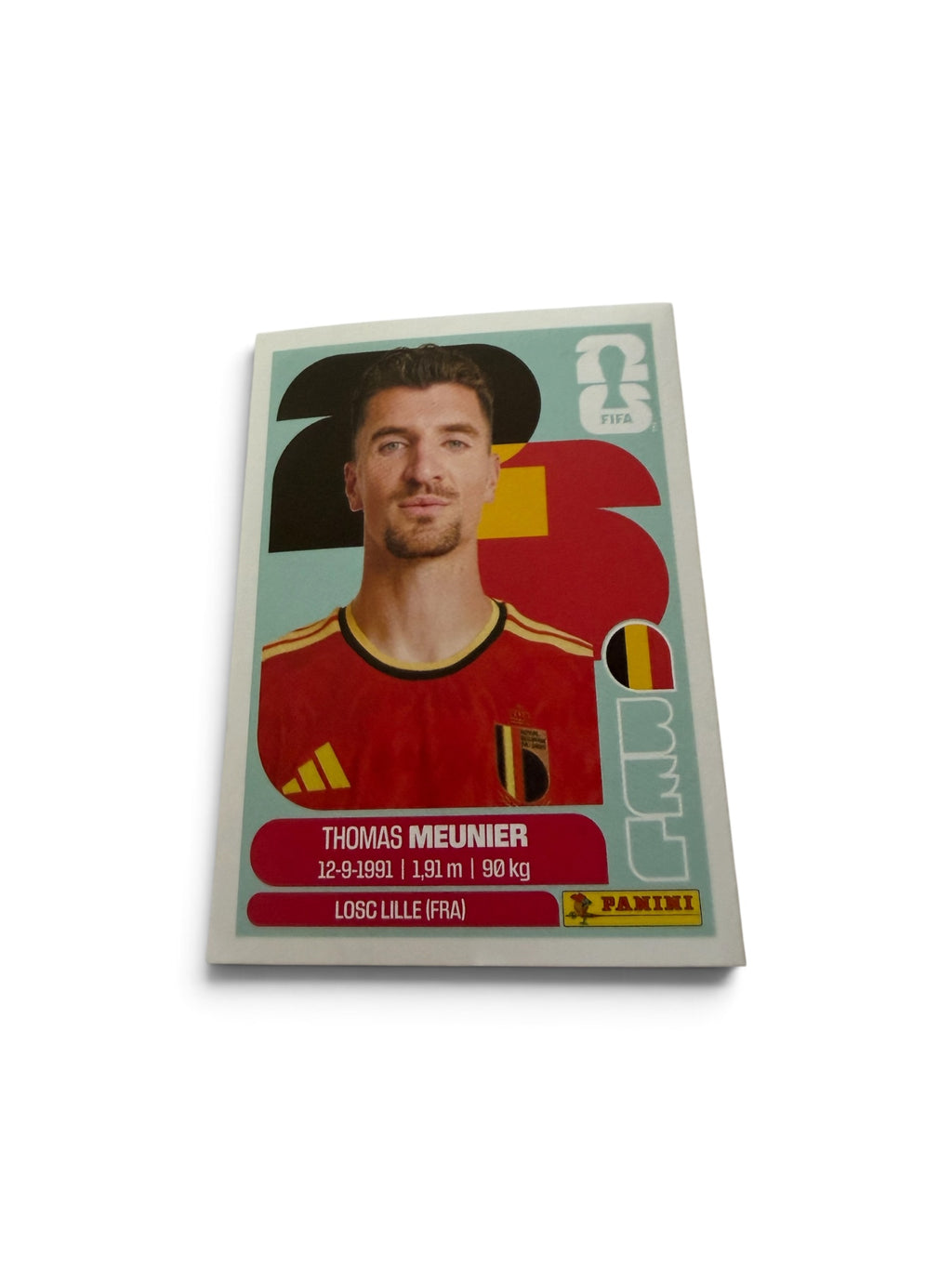 2026 Panini FIFA World Cup Thomas Meunier #BEL8 Belgium Official Sticker | LOSC Lille | White Border