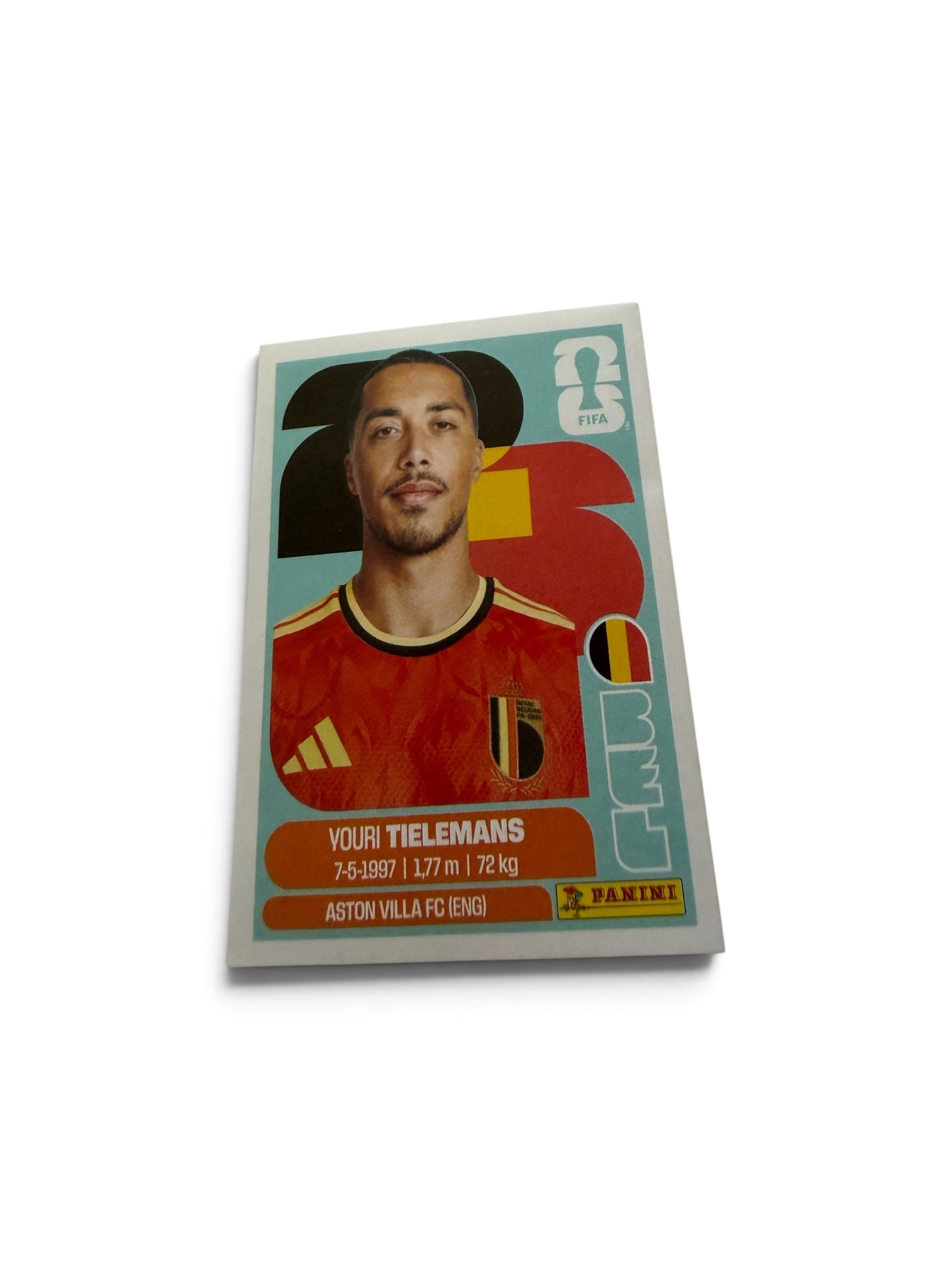 2026 Panini FIFA World Cup Youri Tielemans #BEL9 Belgium Sticker | Aston Villa | Official FIFA Licensed