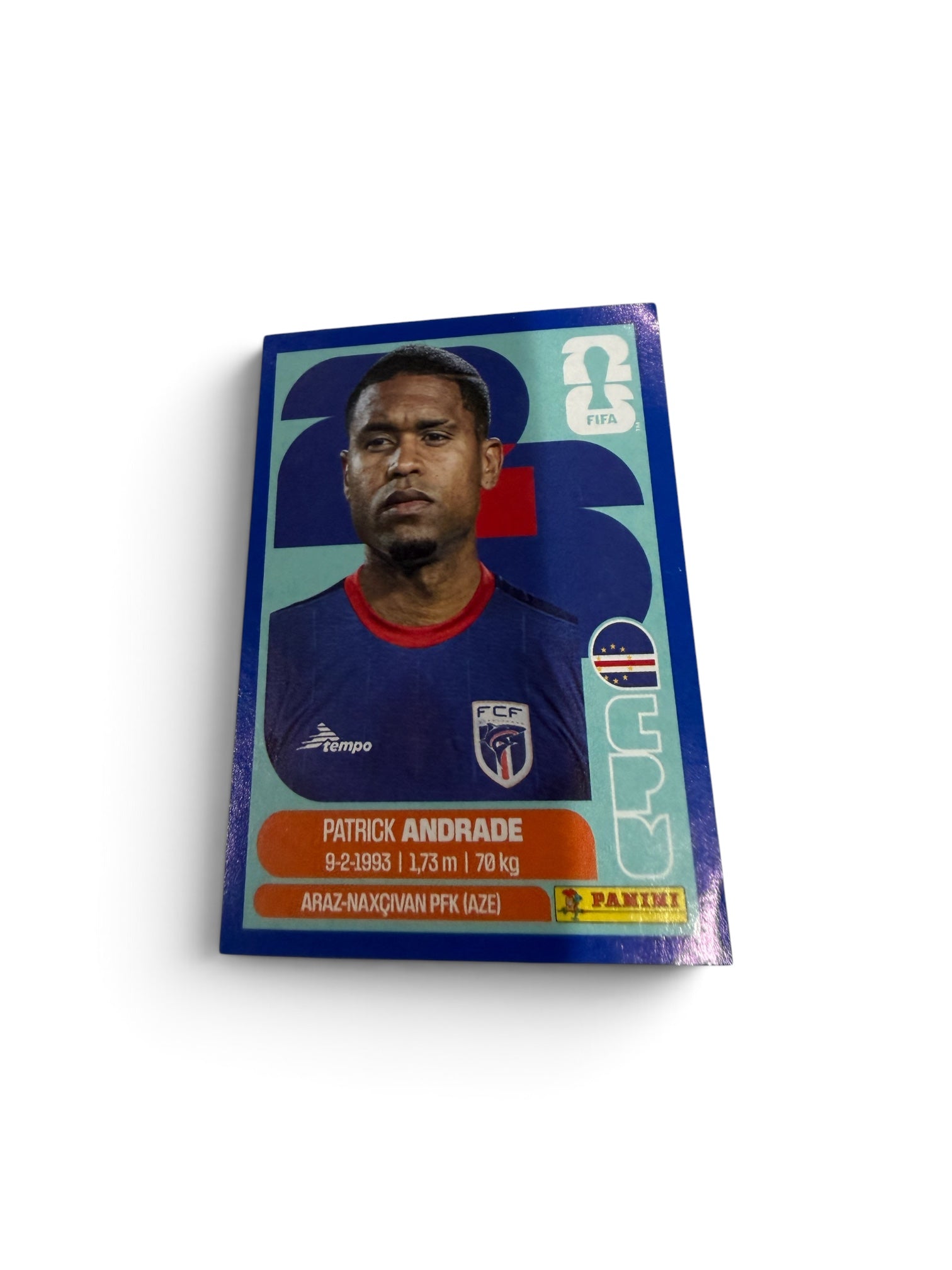 2026 Panini FIFA World Cup Patrick Andrade Blue Border Parallel CPV11 Cape Verde Sticker Official