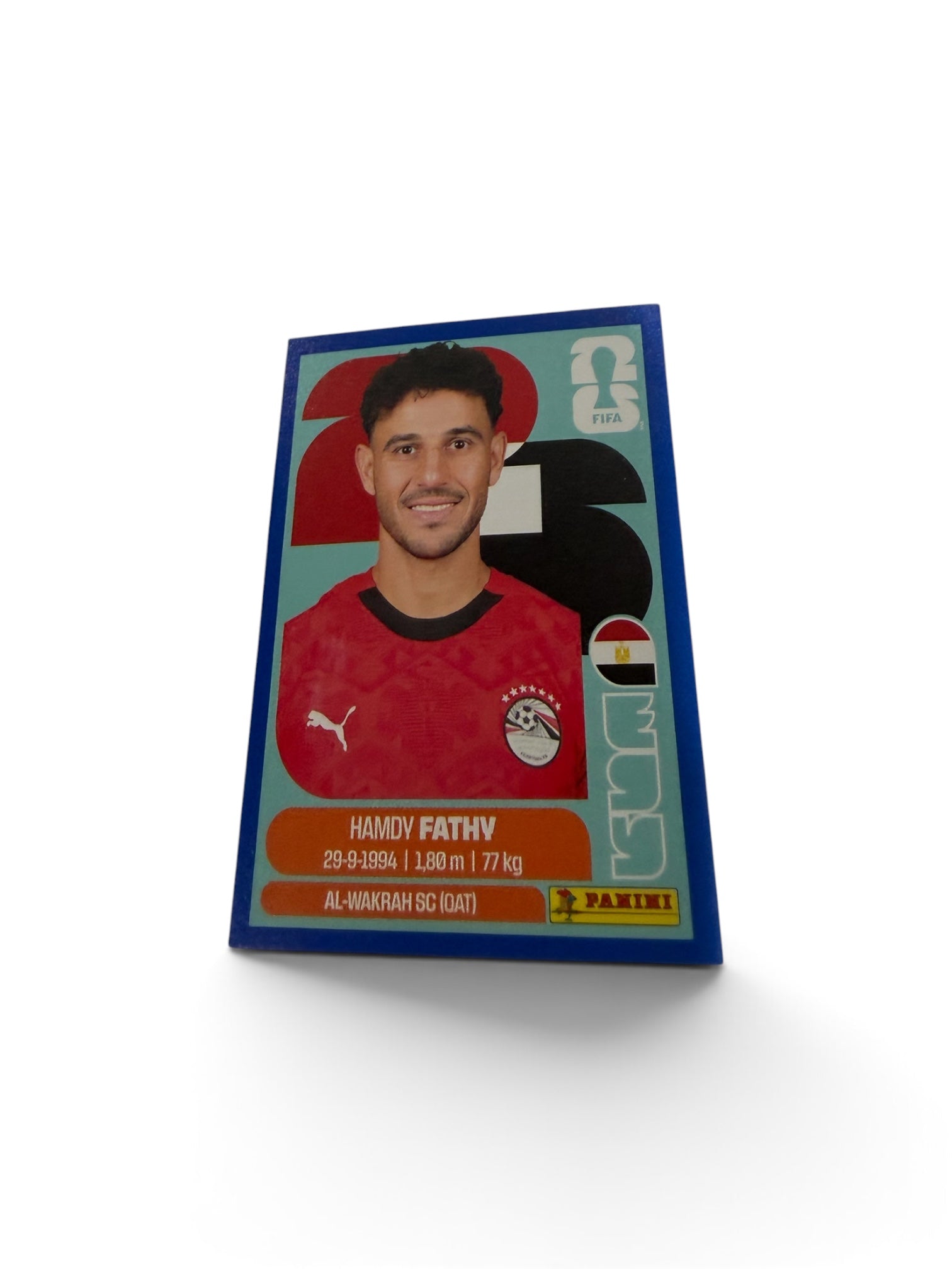 2026 Panini FIFA World Cup Hamdy Fathy Blue Border Parallel #EGY 12 Egypt Official Sticker