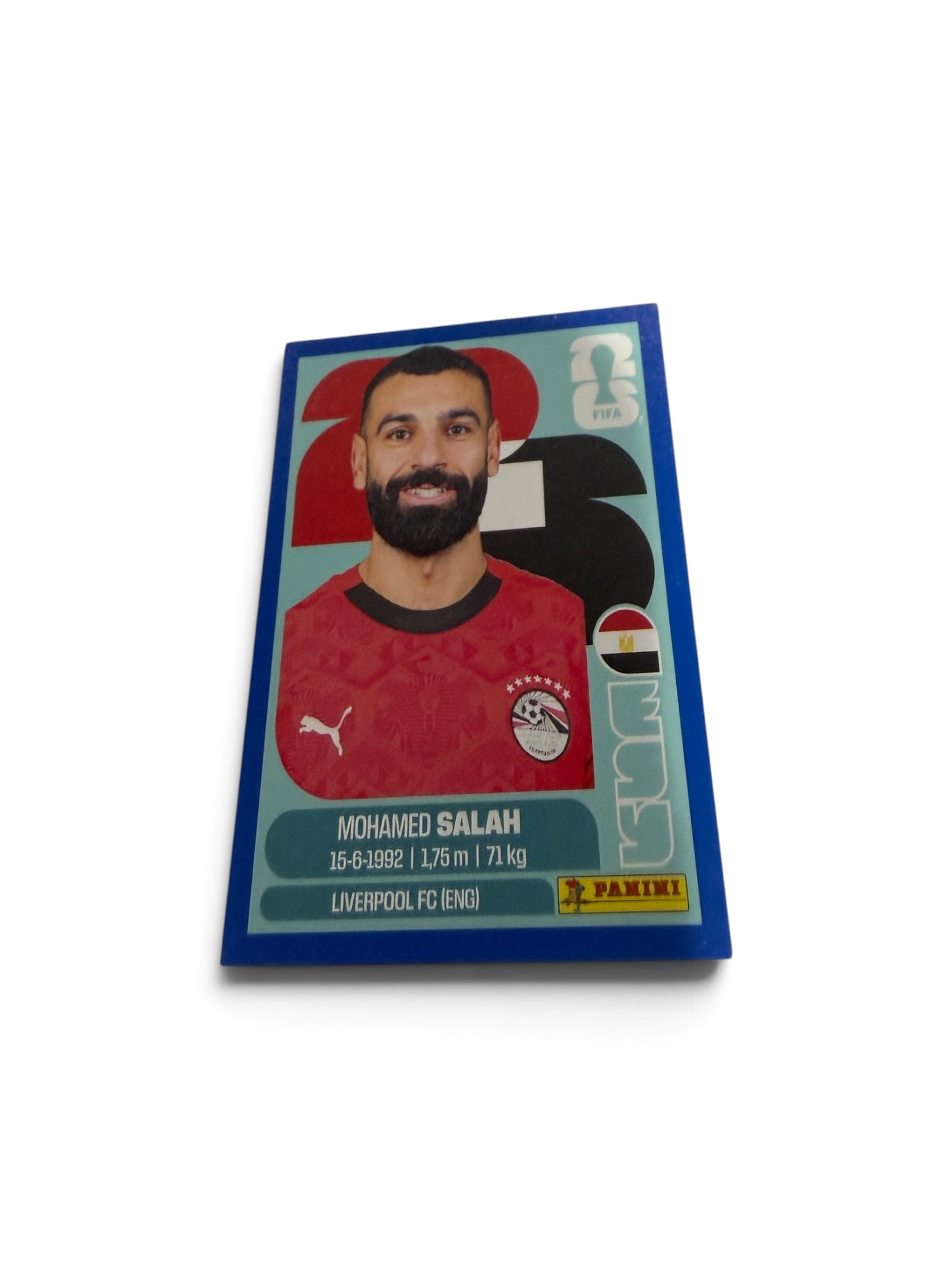 2026 Panini FIFA World Cup Blue Border Parallel Mohamed Salah #EGY 17 Egypt Official Sticker