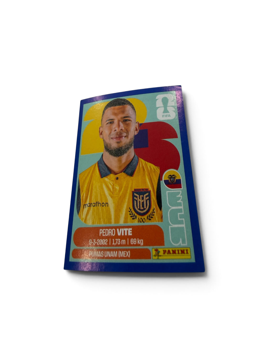 2026 Panini FIFA World Cup Pedro Vite Blue Border Parallel ECU 12 Ecuador Official Sticker