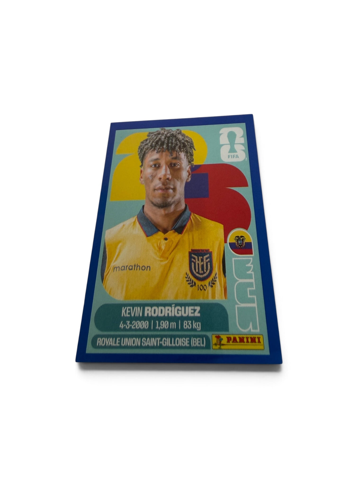 2026 Panini FIFA World Cup Blue Border Sticker ECU 19 Kevin Rodríguez Ecuador National Team Official