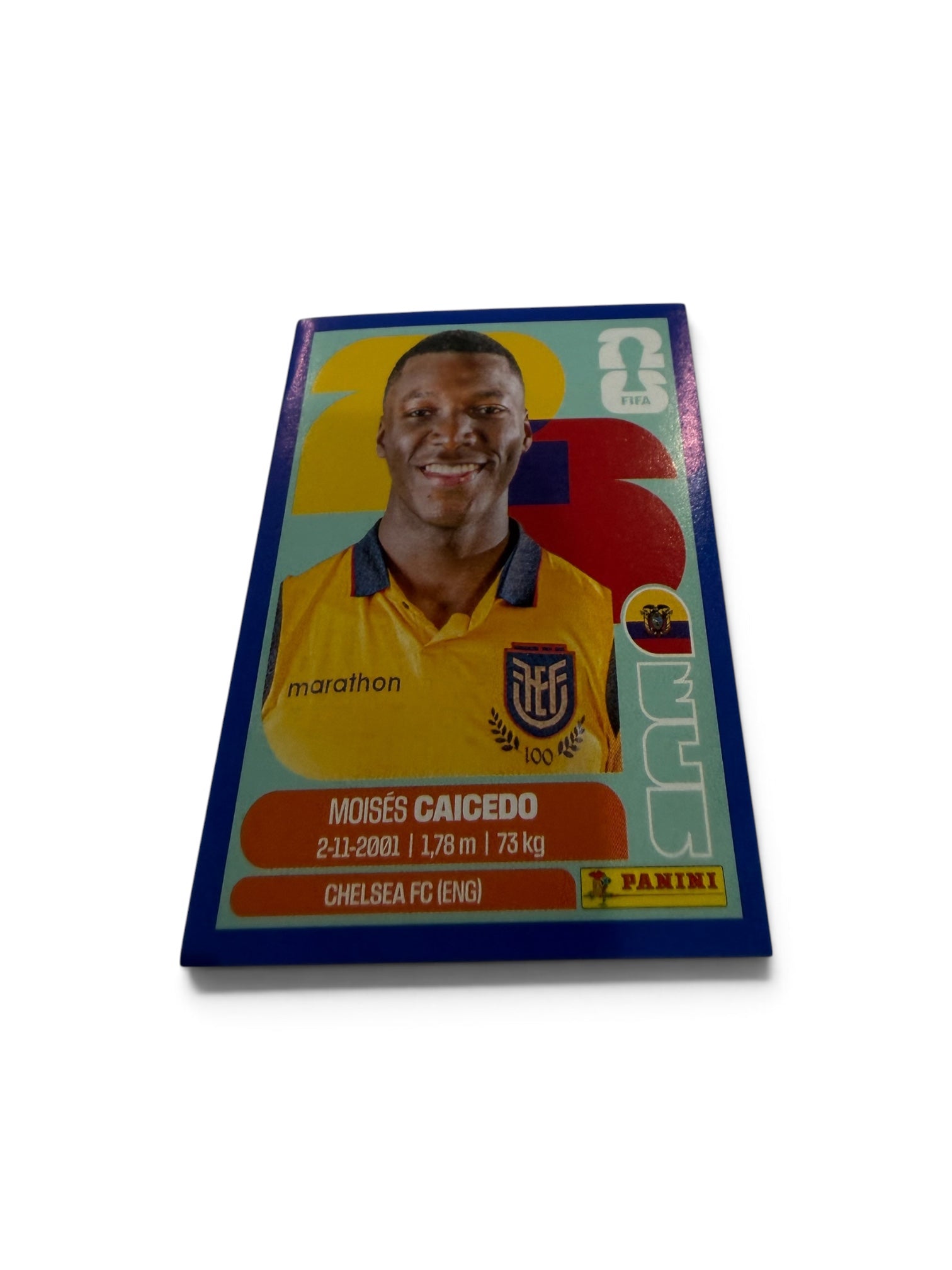 2026 Panini FIFA World Cup Blue Border Moisés Caicedo ECU 9 Ecuador Sticker