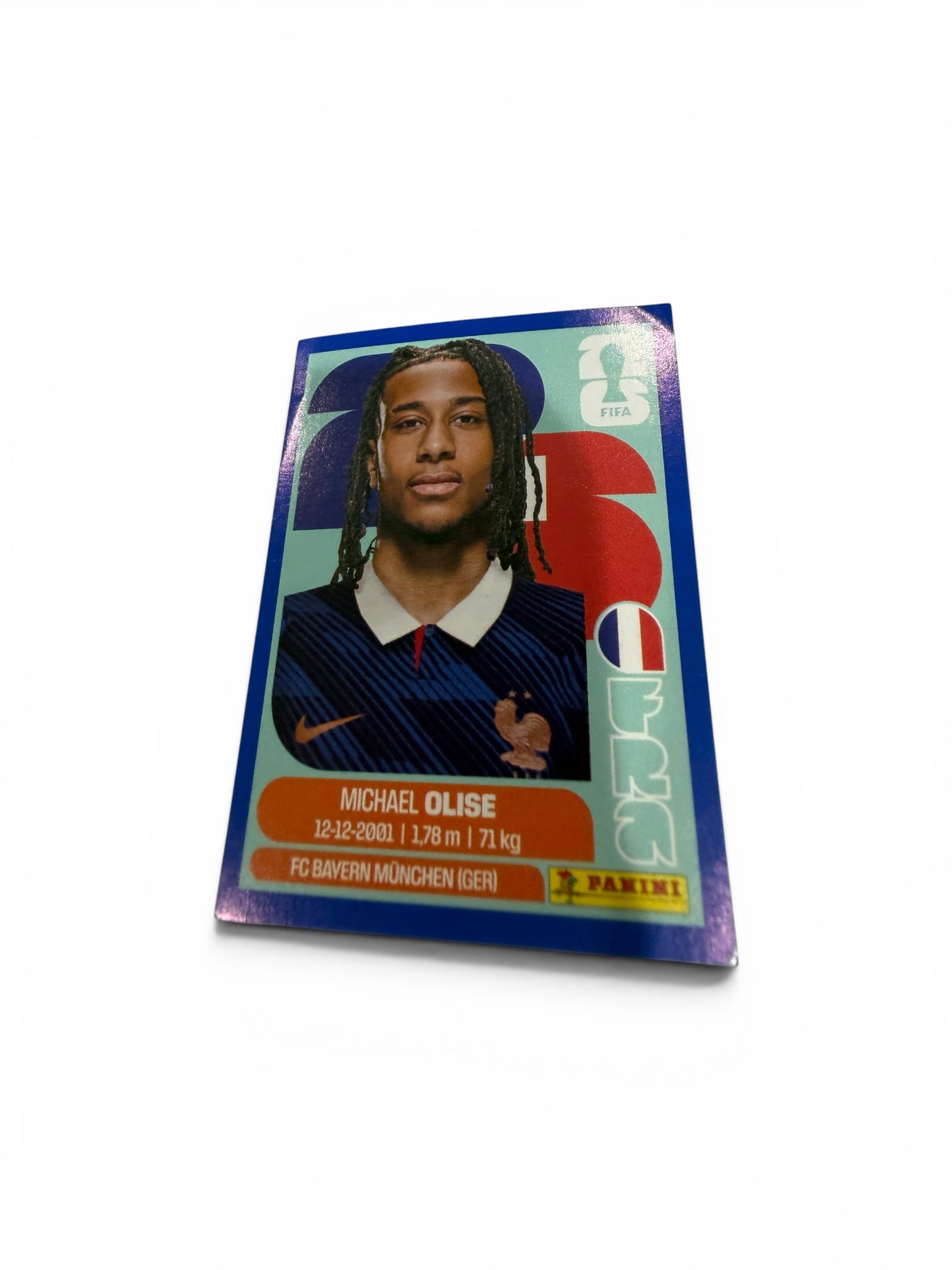 Michael Olise Blue Border France National Team Sticker FRA14 | Official Panini FIFA World Cup 2026 Parallel