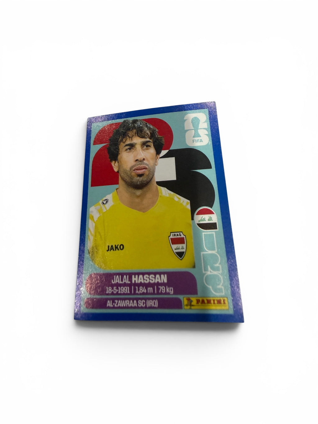 2026 Panini FIFA World Cup Jalal Hassan Blue Border IRQ 2 Iraq Sticker | Al-Zawraa SC SP