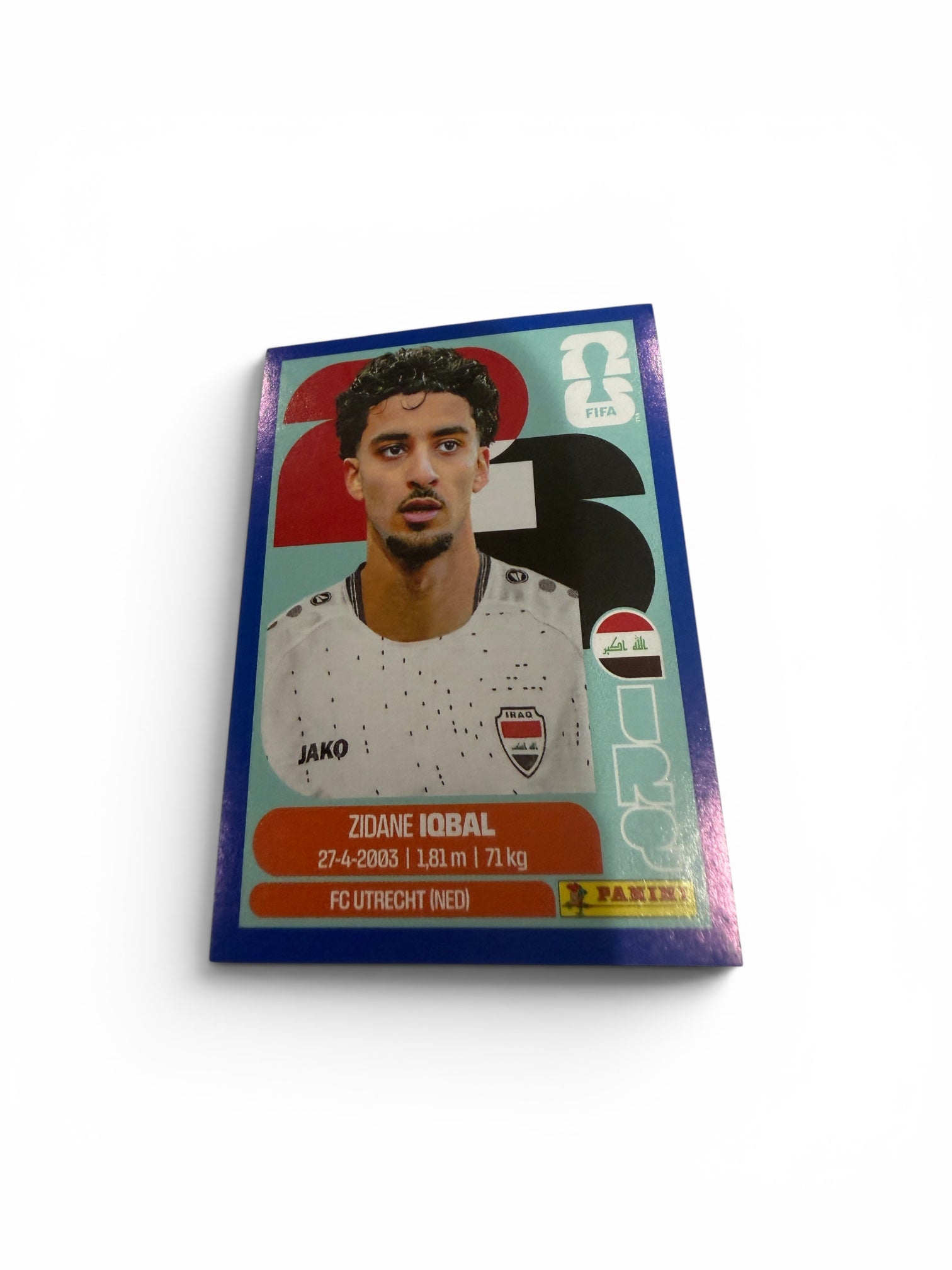 2026 Panini FIFA World Cup Zidane Iqbal Blue Border IRQ 9 Iraq Sticker | FC Utrecht SP