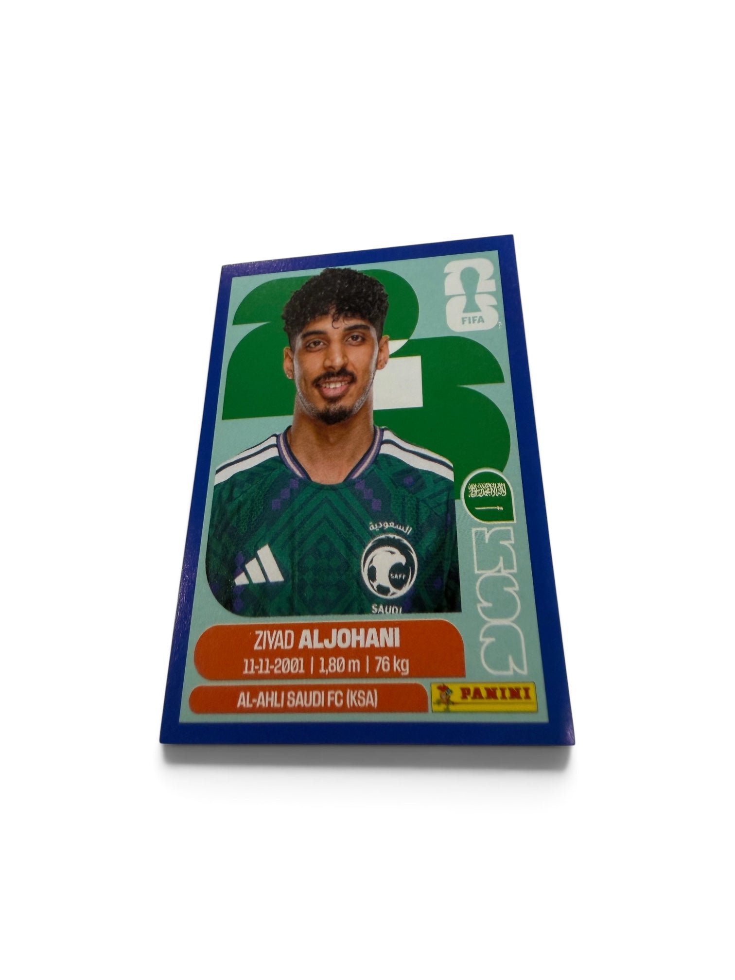 Ziyad Al Johani Blue Border #KSA10 | Saudi Arabia | Panini FIFA World Cup 2026 Parallel Sticker | Al-Ahli Saudi FC