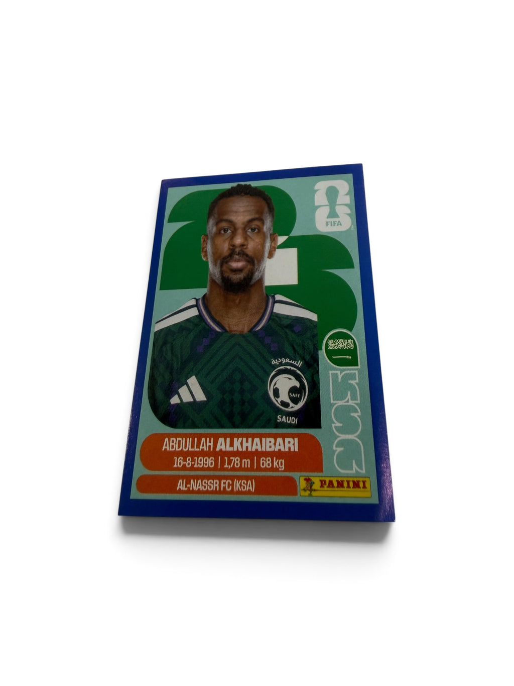 Abdullah Al Khaibari Blue Border #KSA11 | Saudi Arabia | Panini FIFA World Cup 2026 Parallel Sticker | Al-Nassr FC