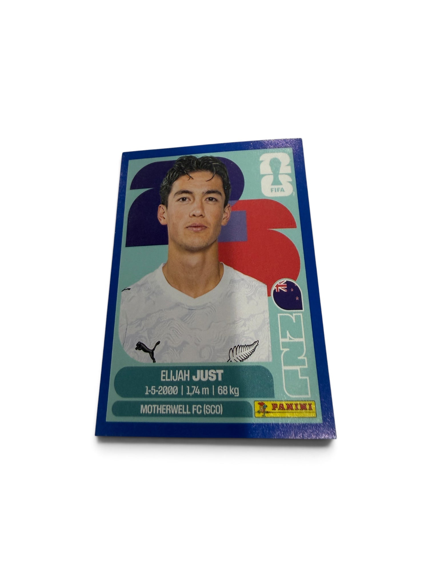 Elijah Just NZL18 Blue Border Parallel | New Zealand National Team | Panini FIFA World Cup 2026 Official Sticker | Motherwell FC