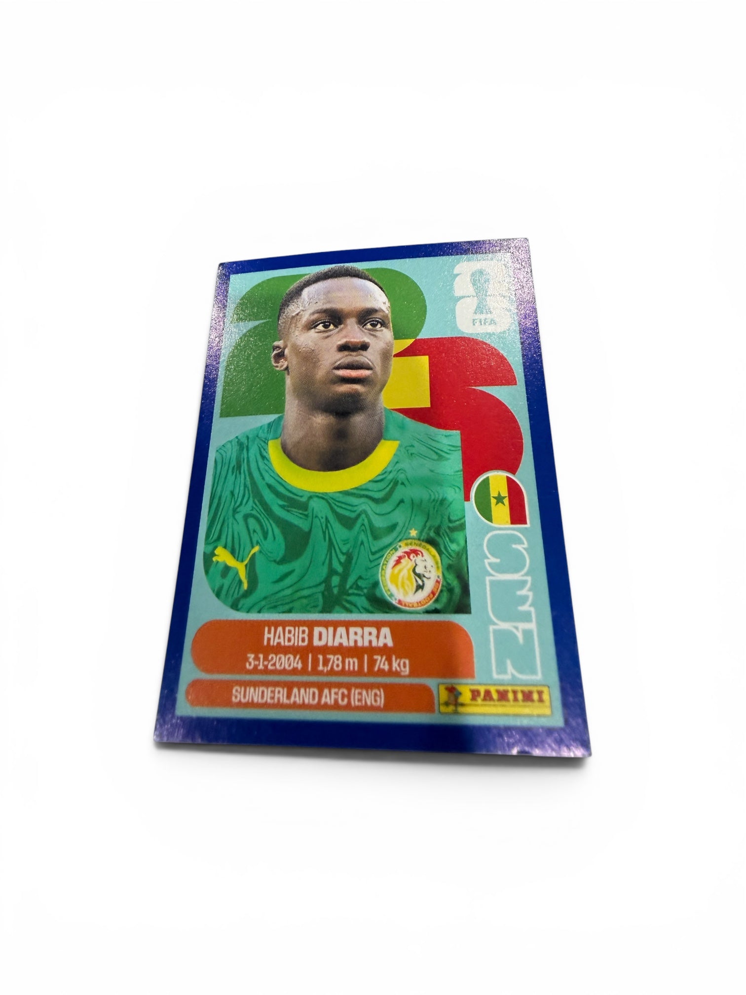 Habib Diarra Blue Border SEN 12 | Senegal | Panini FIFA World Cup 2026 Sticker Parallel