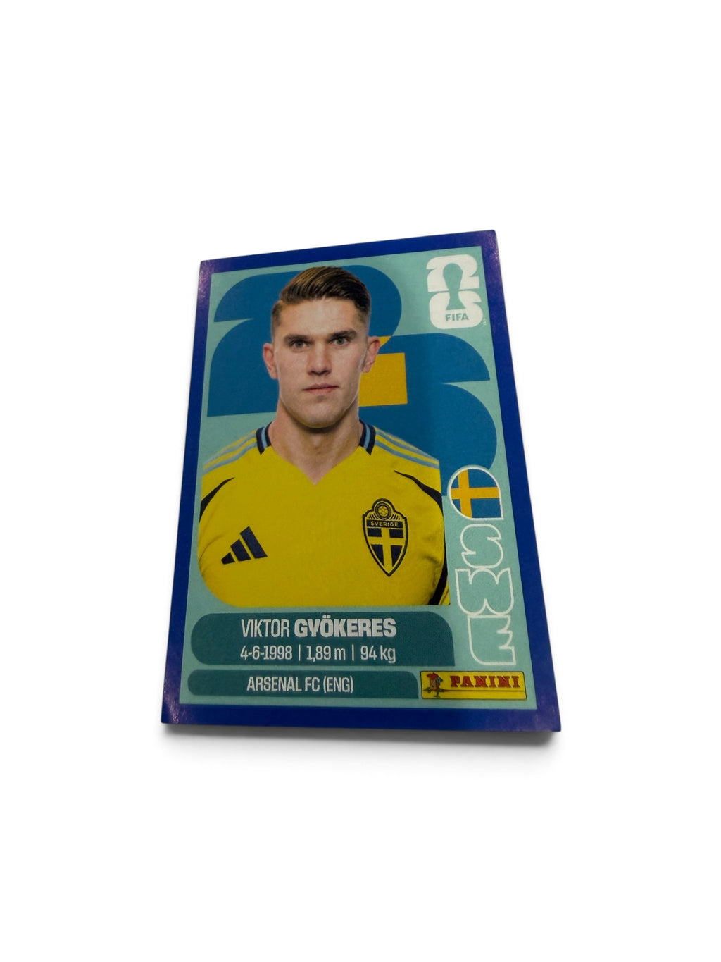 2026 Panini FIFA World Cup Viktor Gyökeres Blue Border Parallel Sticker SWE20 Sweden Arsenal FC