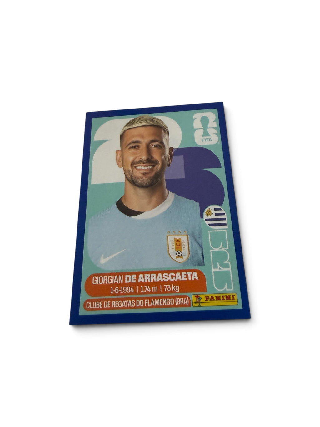 Giorgian De Arrascaeta #URU11 Blue Border Parallel | Uruguay | Panini FIFA World Cup 2026 Sticker | Flamengo