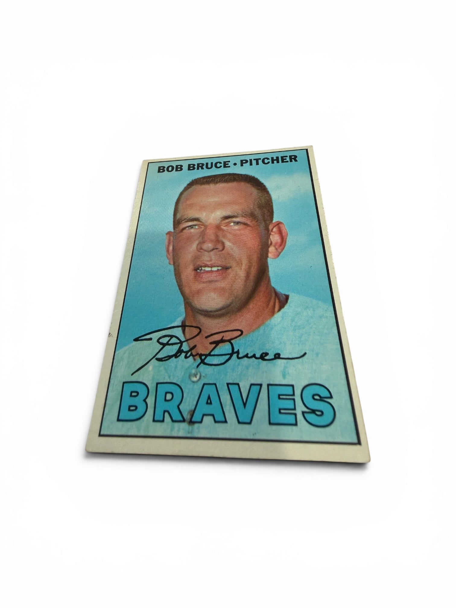 1967 Topps #417 Bob Bruce Atlanta Braves Vintage Baseball Card MLB Pitcher