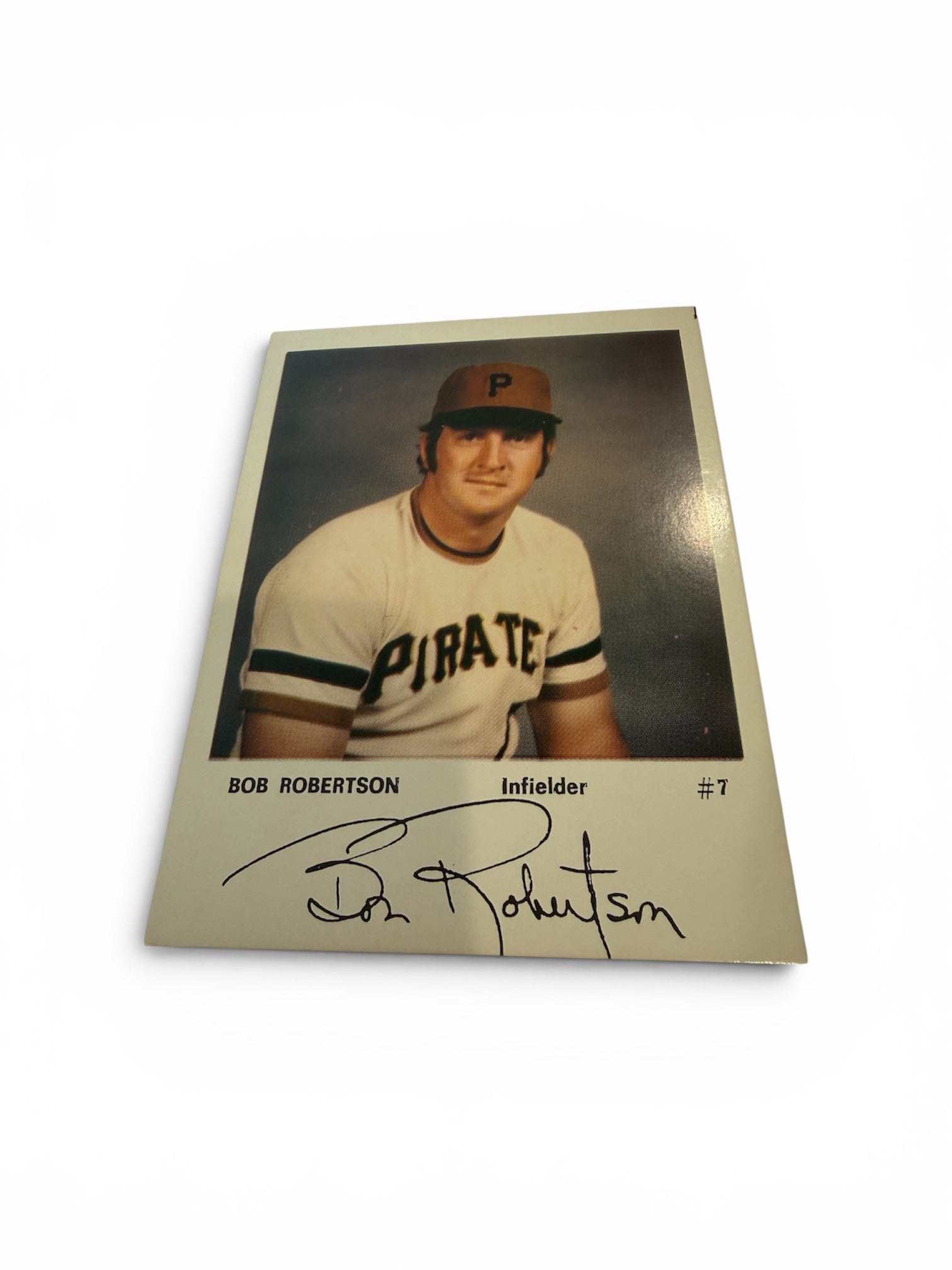 Vintage Bob Robertson Pittsburgh Pirates Souvenir Photo Card #7 with Facsimile Signature