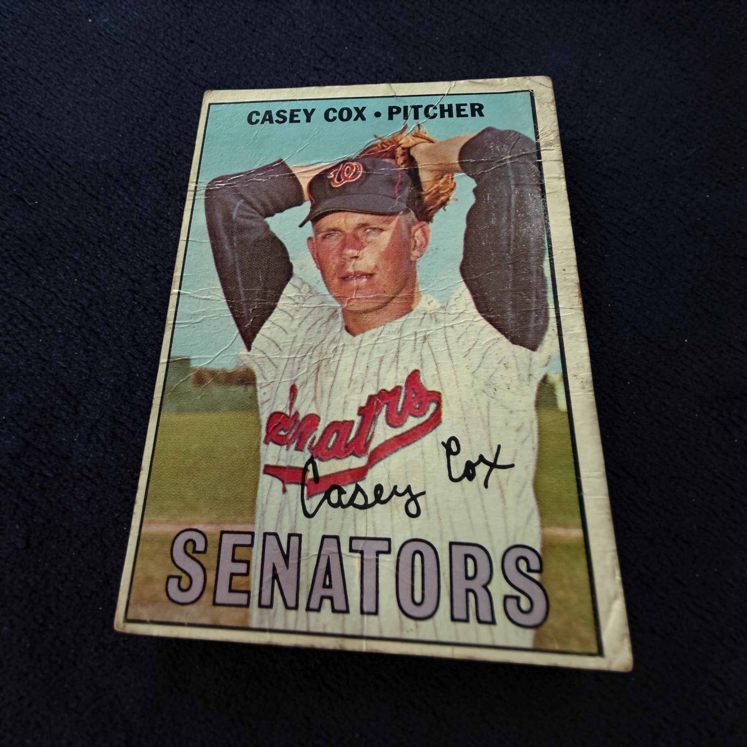 1967 Topps #414 Casey Cox Washington Senators Vintage Baseball Card MLB Original
