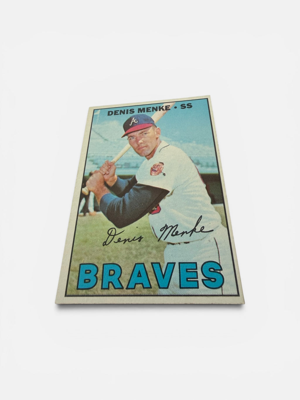 1967 Topps #518 Denis Menke Atlanta Braves Vintage Baseball Card Shortstop