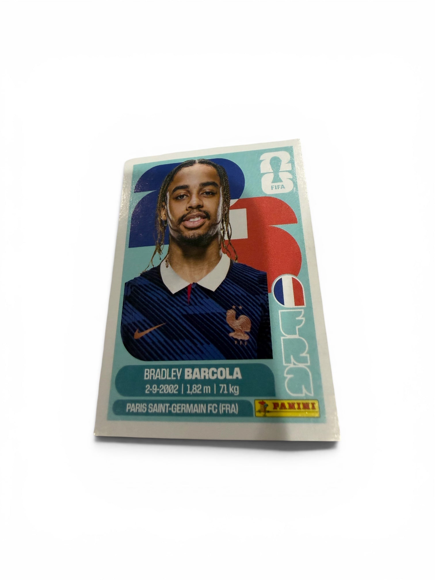 Bradley Barcola France National Team Sticker FRA16 | Official Panini FIFA World Cup 2026 Soccer Collectible