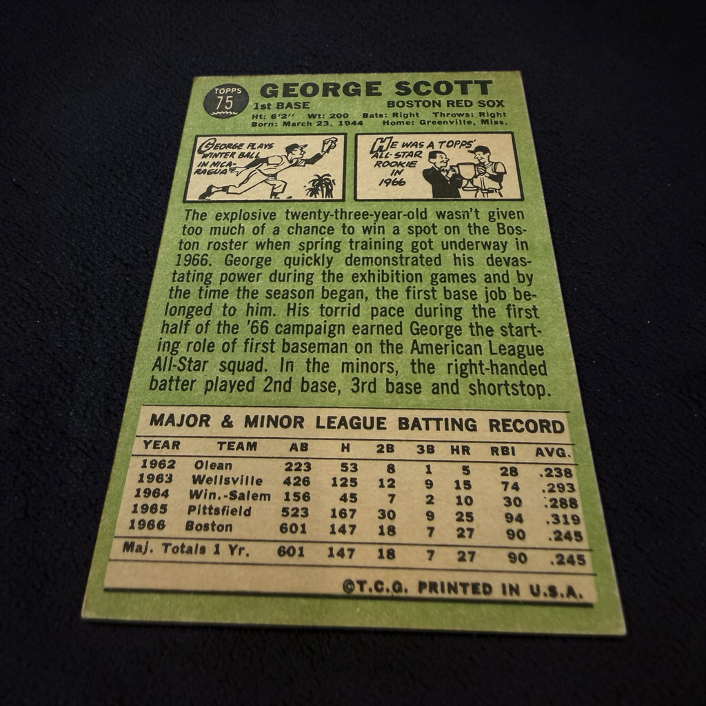 1967 Topps #75 George Scott Boston Red Sox All-Star Rookie Vintage Baseball Card