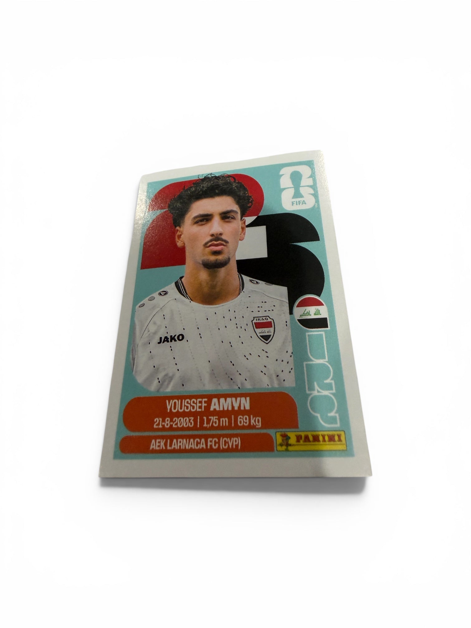 2026 Panini FIFA World Cup Youssef Amyn Iraq IRQ 14 Sticker | AEK Larnaca FC