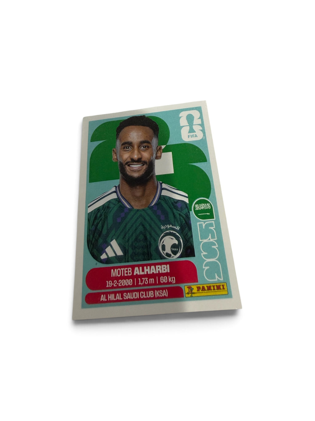 Moteb Al Harbi #KSA7 | Saudi Arabia | Panini FIFA World Cup 2026 Sticker | Al Hilal Saudi Club