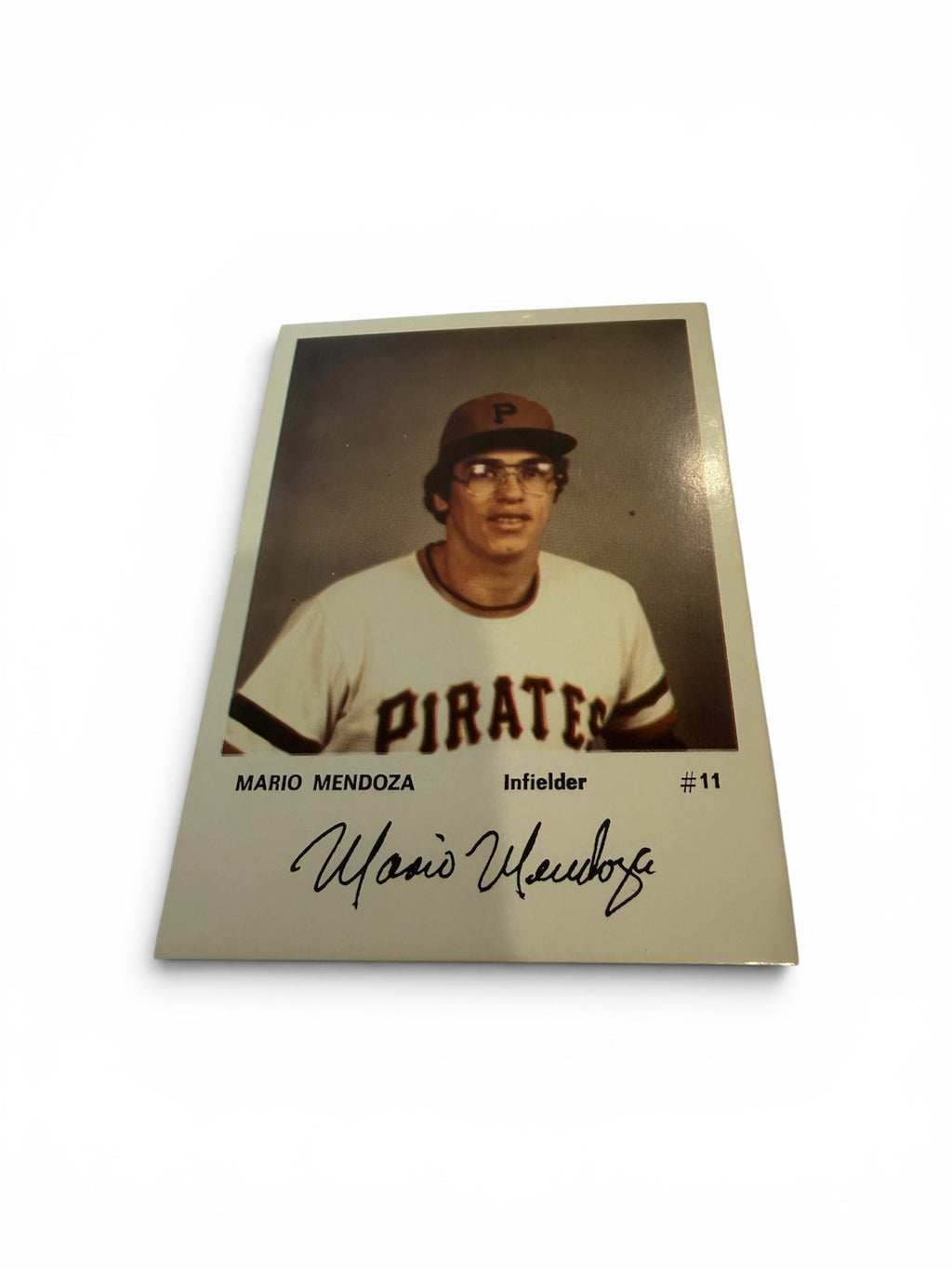 Vintage Mario Mendoza Pittsburgh Pirates Souvenir Photo Card #11 with Facsimile Signature