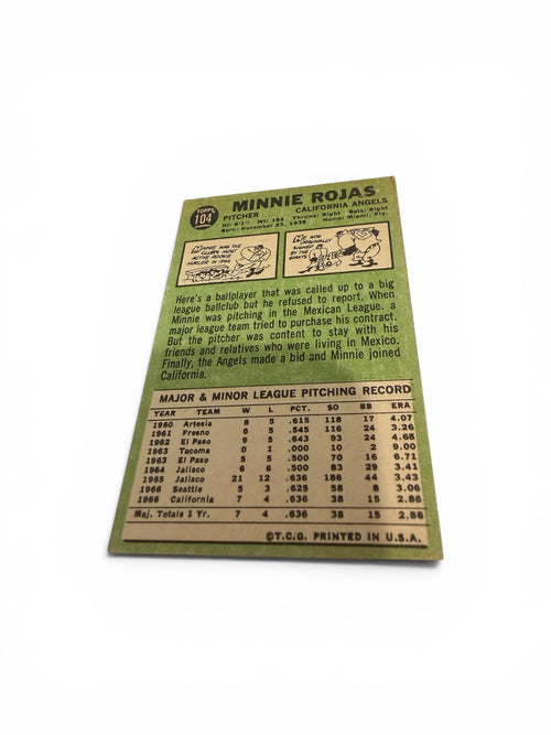 1967 Topps #104 Minnie Rojas California Angels Pitcher Vintage Baseball Card