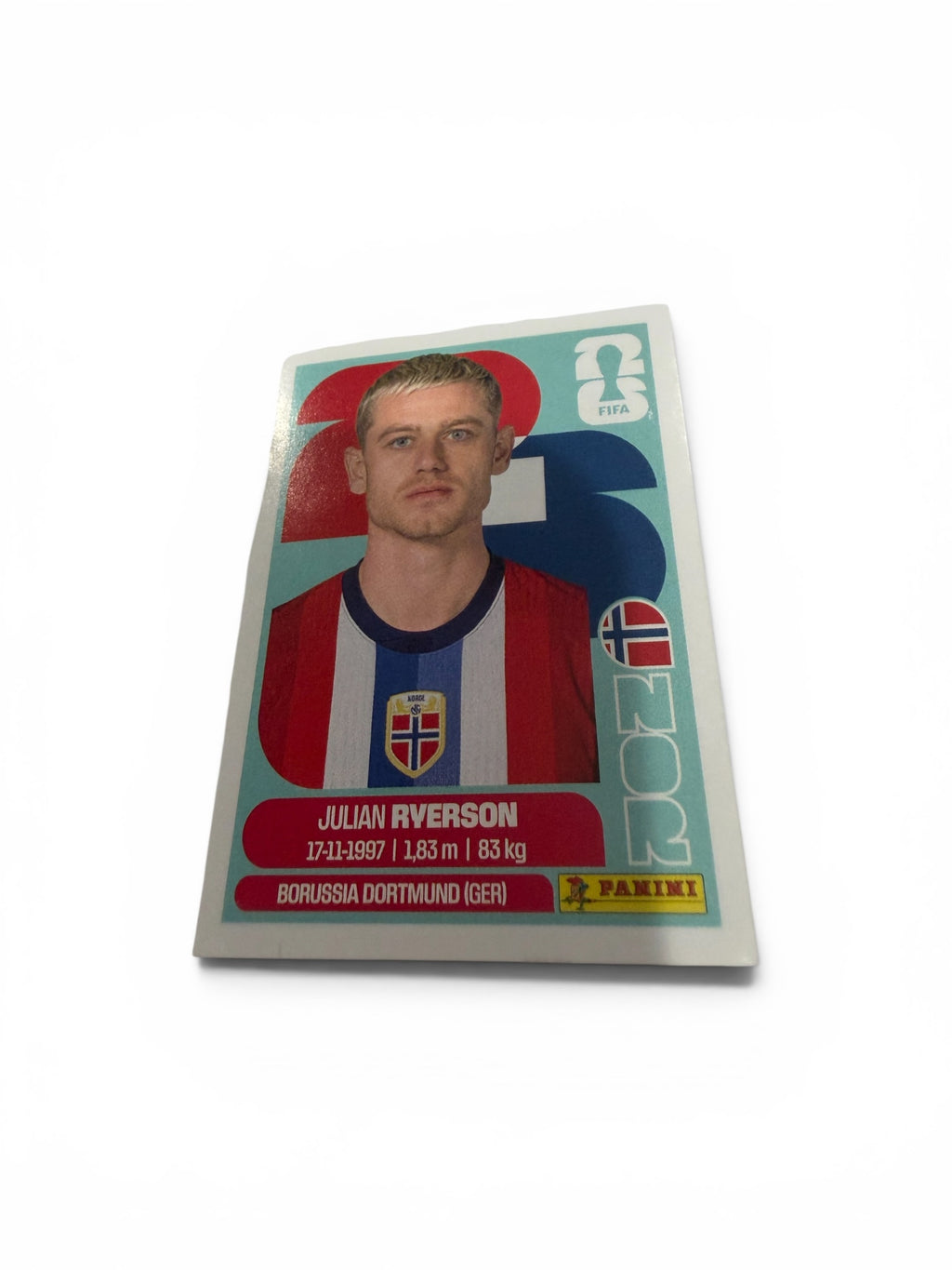 2026 Panini FIFA World Cup Julian Ryerson NOR 3 Norway Soccer Sticker | Borussia Dortmund