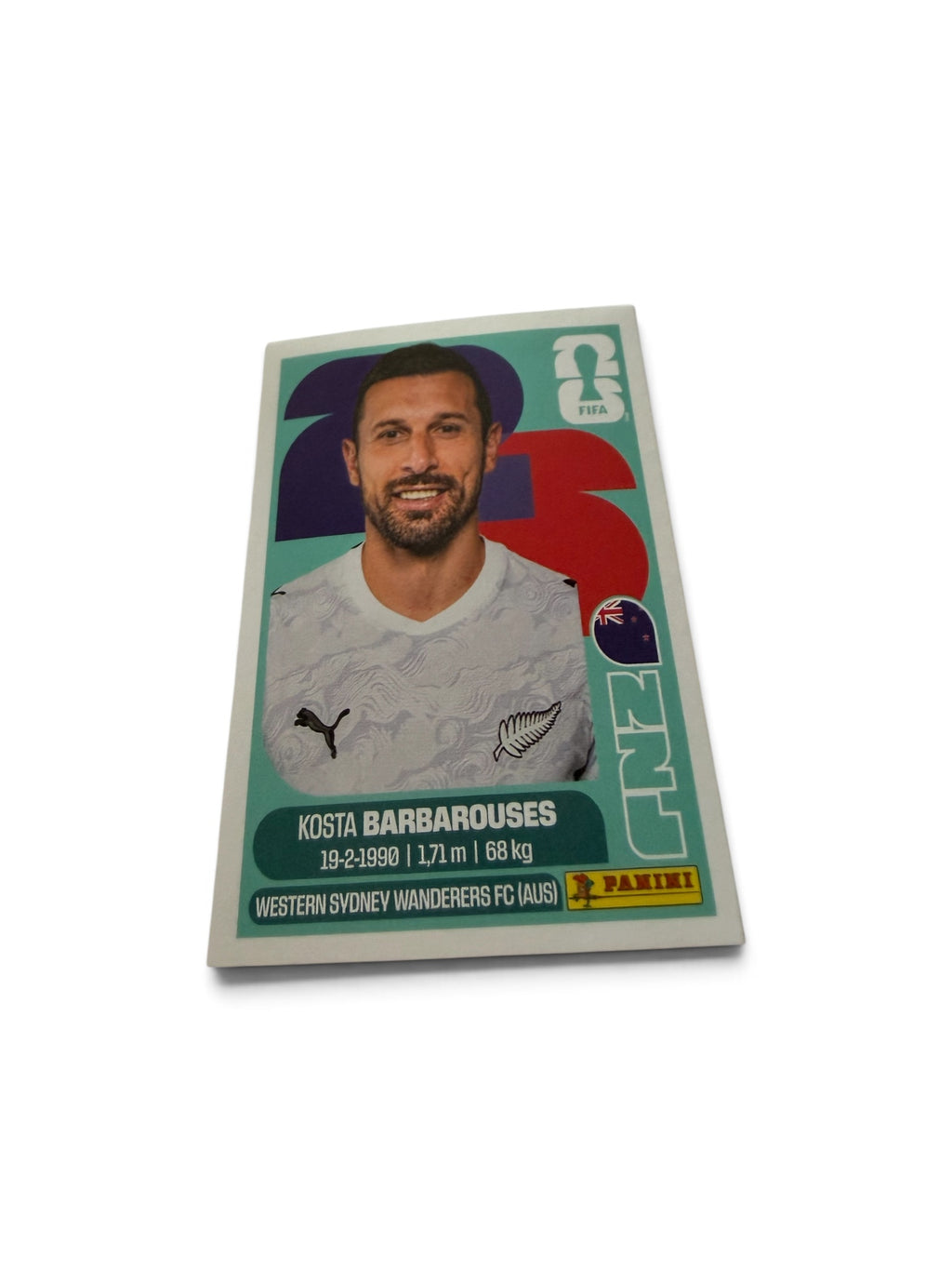 Kosta Barbarouses NZL20 New Zealand National Team | Panini FIFA World Cup 2026 Official Sticker | Western Sydney Wanderers FC
