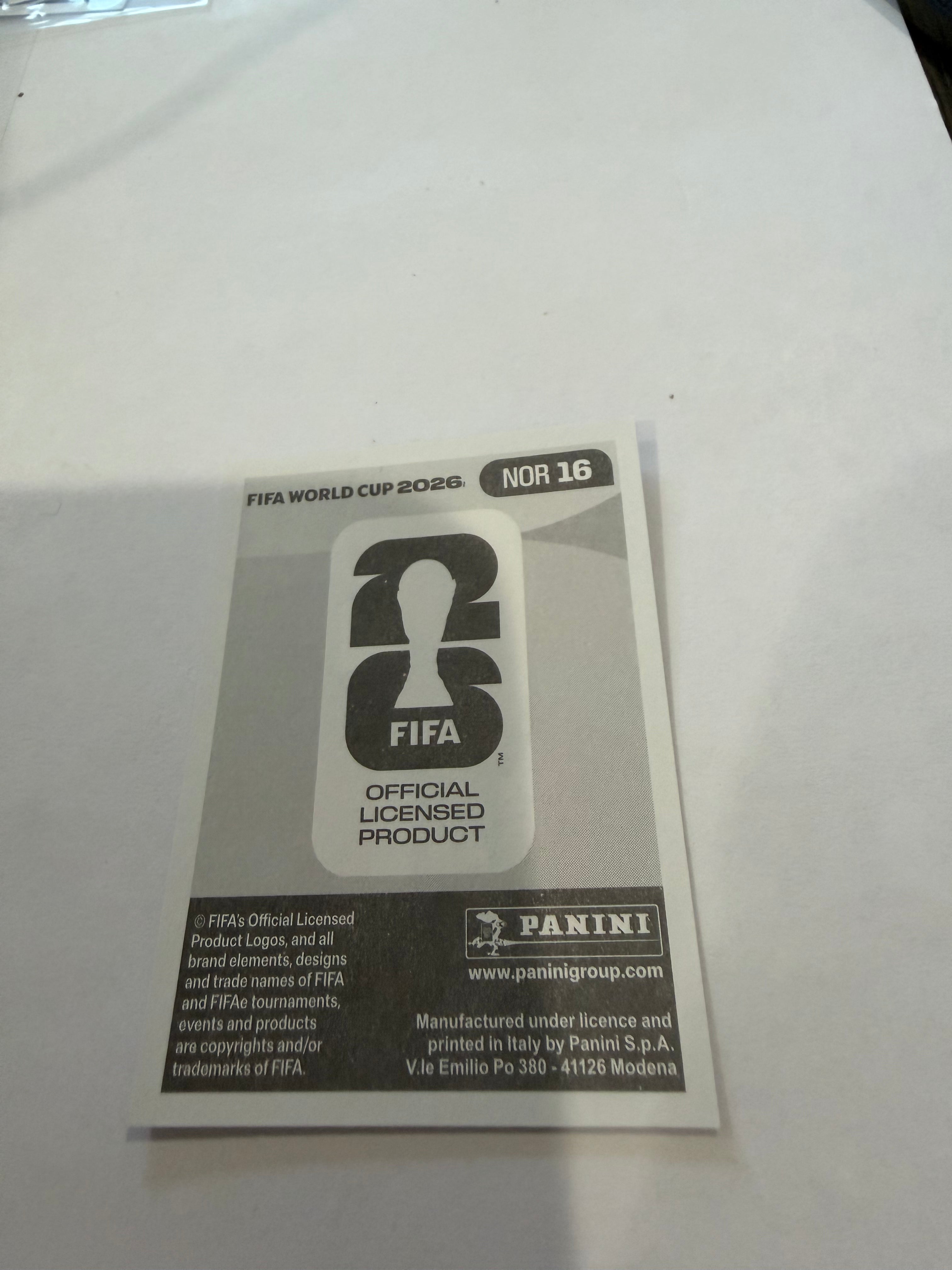 2026 Panini FIFA World Cup Alexander Sørloth Blue Border NOR 16 Norway Official Soccer Sticker