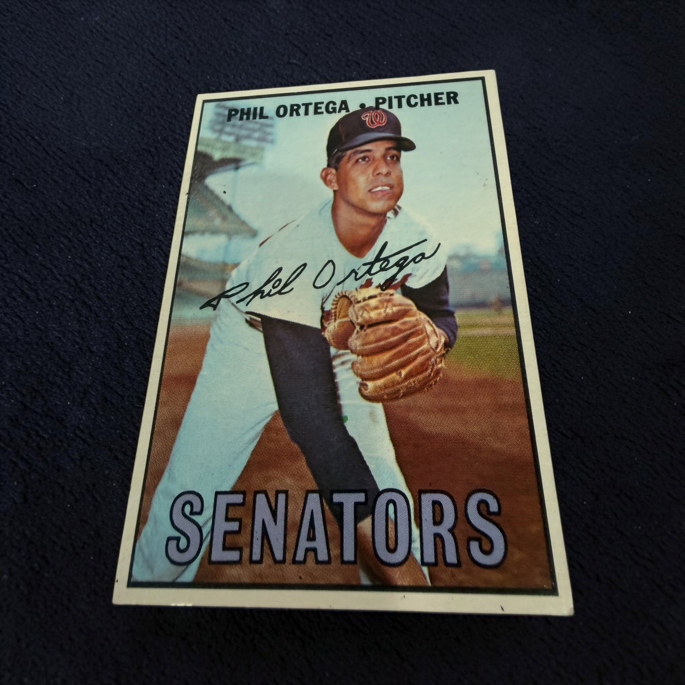 1967 Topps #493 Phil Ortega Washington Senators Vintage Baseball Card MLB Original