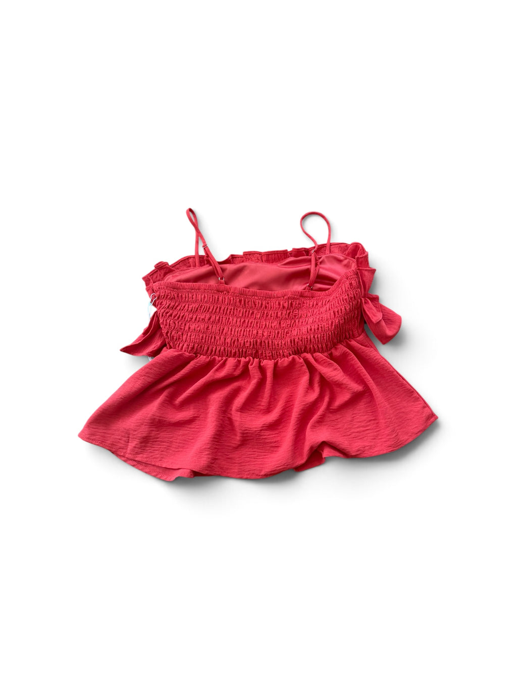Sienna Sky Women’s Coral Red Ruffle Cami Tank Top – Size Small – New