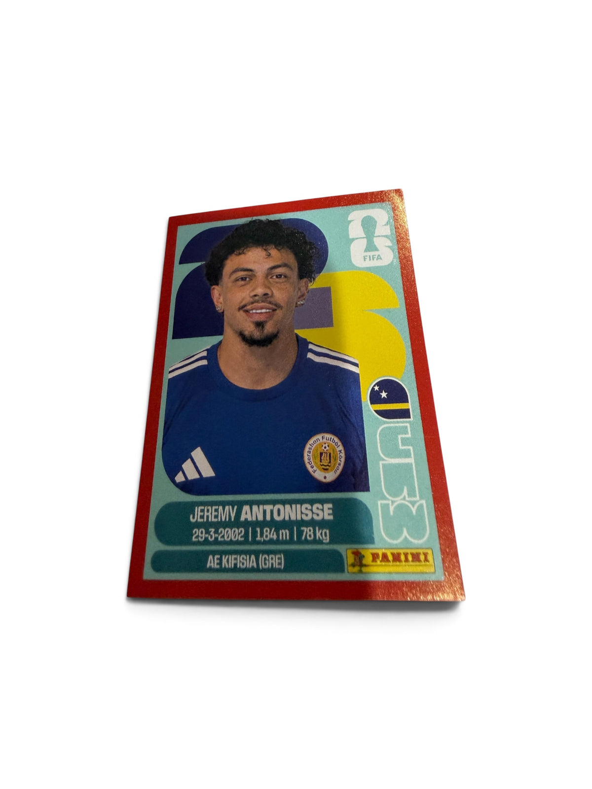2026 Panini FIFA World Cup Jeremy Antonisse Curaçao CUW 18 Red Parallel Sticker
