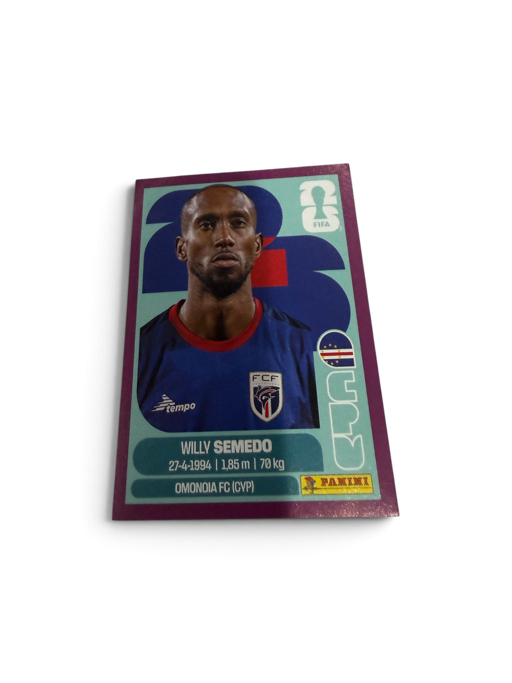 2026 Panini FIFA World Cup Willy Semedo Purple Parallel CPV19 Cape Verde Sticker Omonoia FC Official