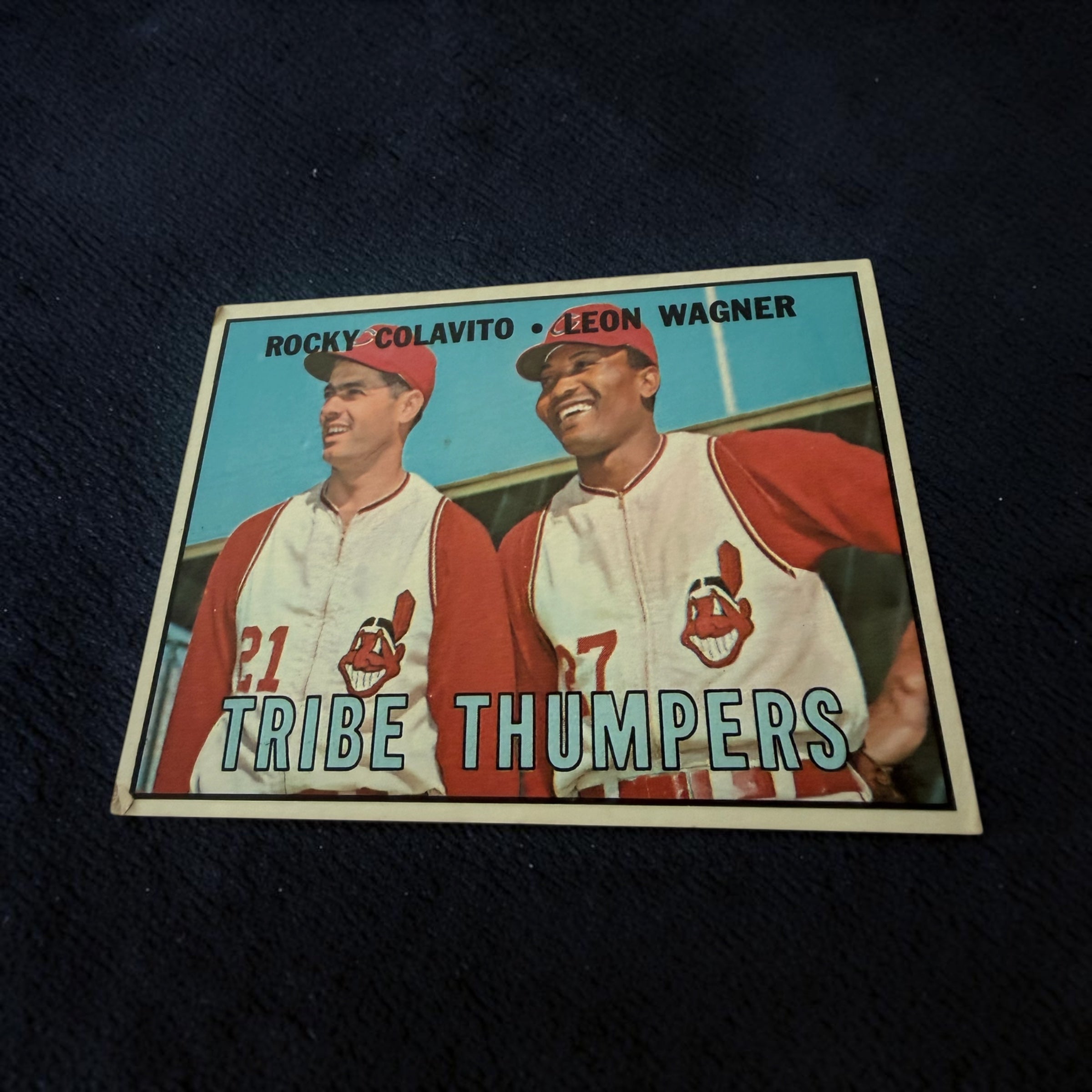1967 Topps #109 Tribe Thumpers Rocky Colavito Leon Wagner Cleveland Indians Vintage Baseball Card