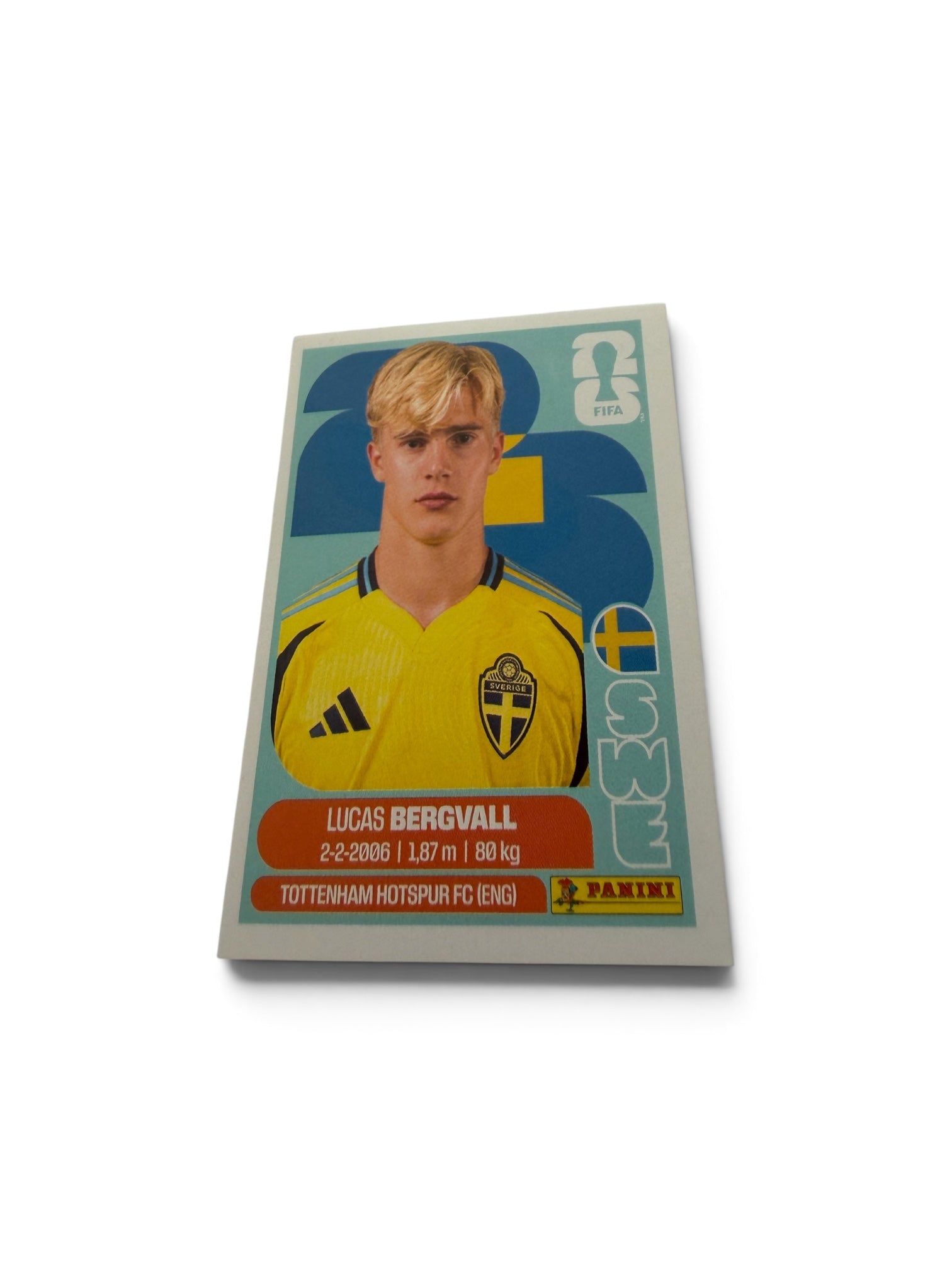 2026 Panini FIFA World Cup Lucas Bergvall Sweden SWE8 Sticker | Tottenham Hotspur