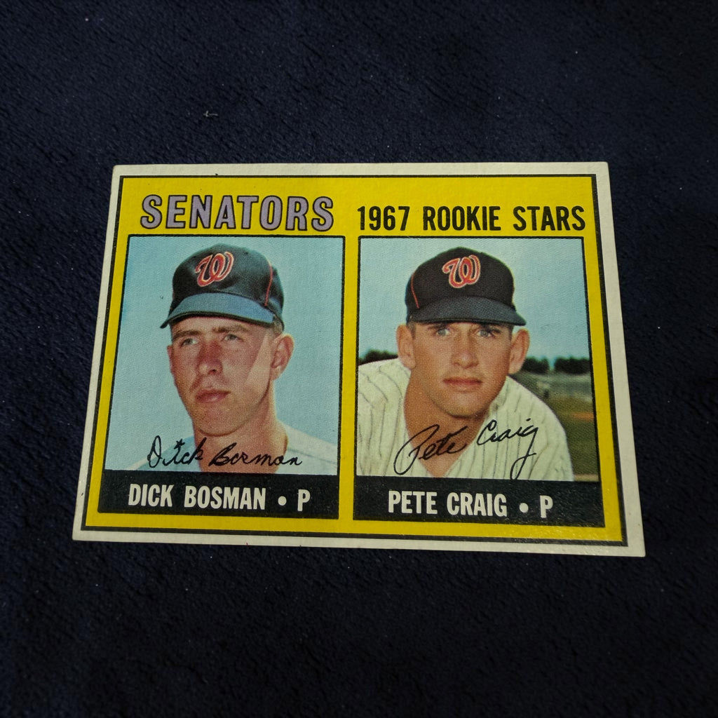 1967 Topps #459 Senators Rookie Stars Dick Bosman Pete Craig Vintage Baseball Card MLB