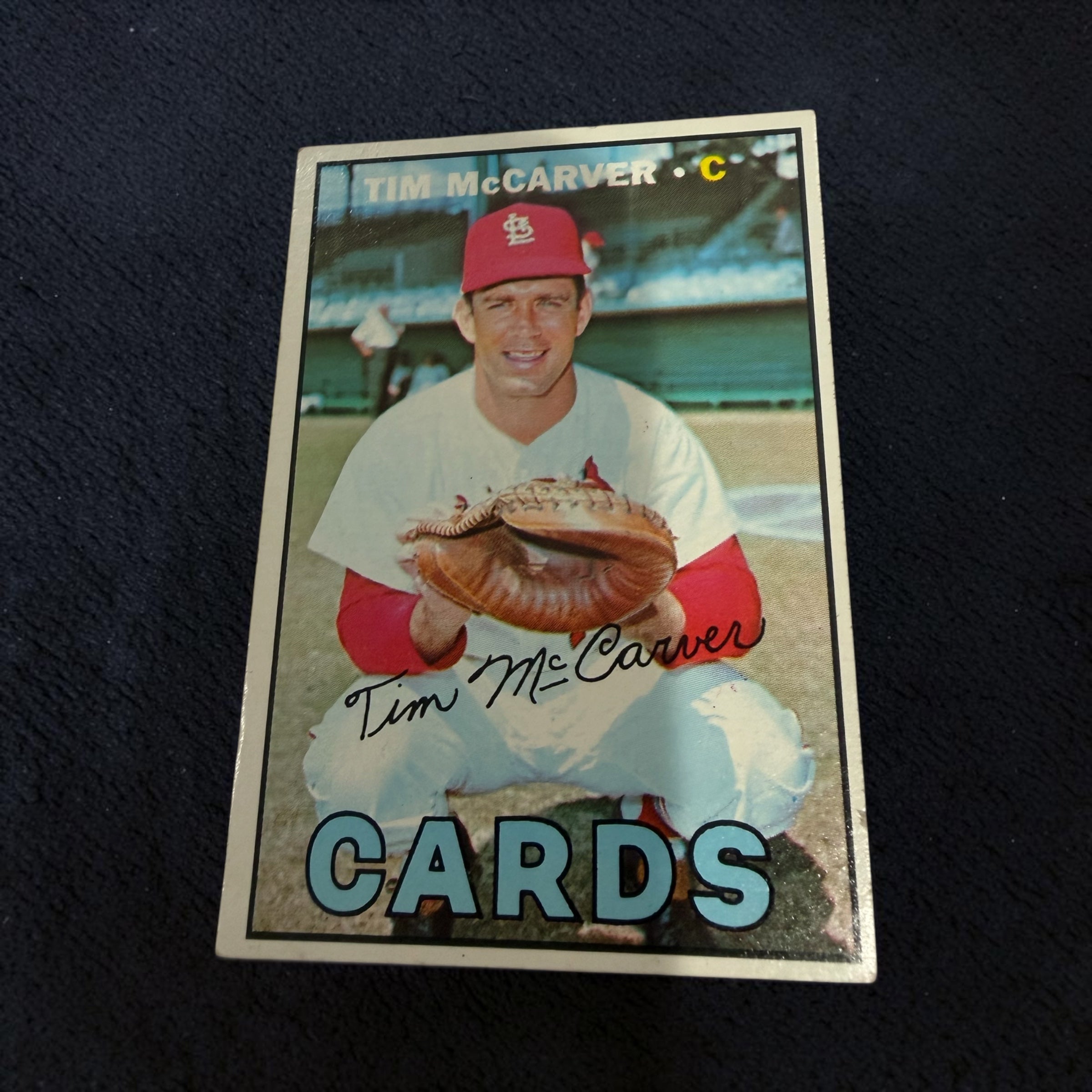 1967 Topps #485 Tim McCarver St. Louis Cardinals Vintage Baseball Card World Series Champion