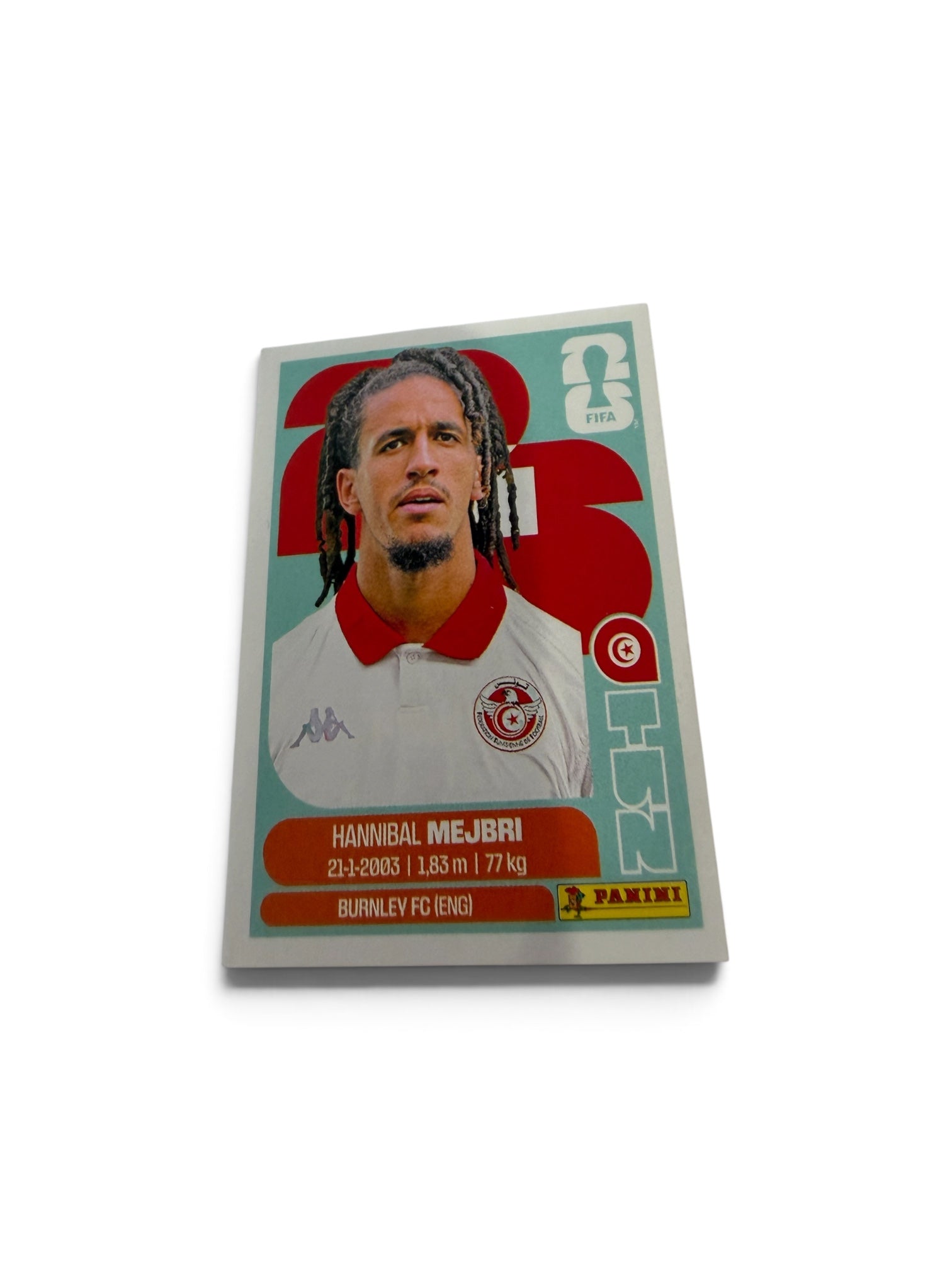 2026 Panini FIFA World Cup Hannibal Mejbri #TUN14 Tunisia Official Sticker – Burnley FC