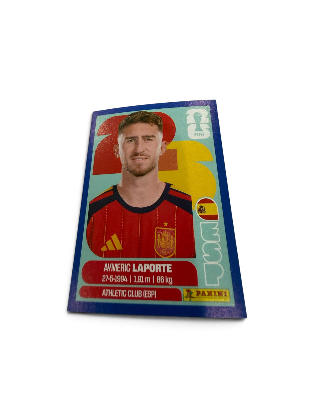 Aymeric Laporte ESP4 Blue Border Parallel | Spain National Team | Panini FIFA World Cup 2026 Official Sticker | Athletic Club