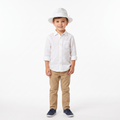 Boys White Knit Sun Hat – Wide Brim Summer Hat – Gently Used